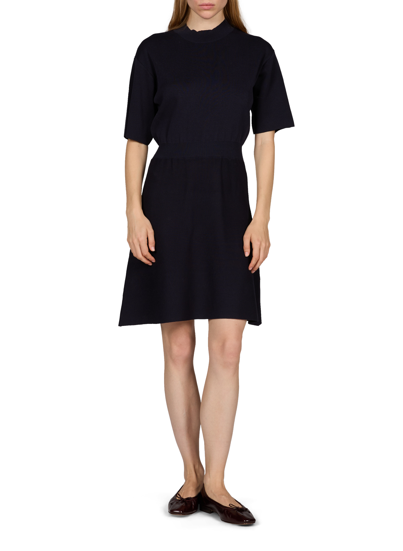 Flared knit short dress SAMSOE SAMSOE Black