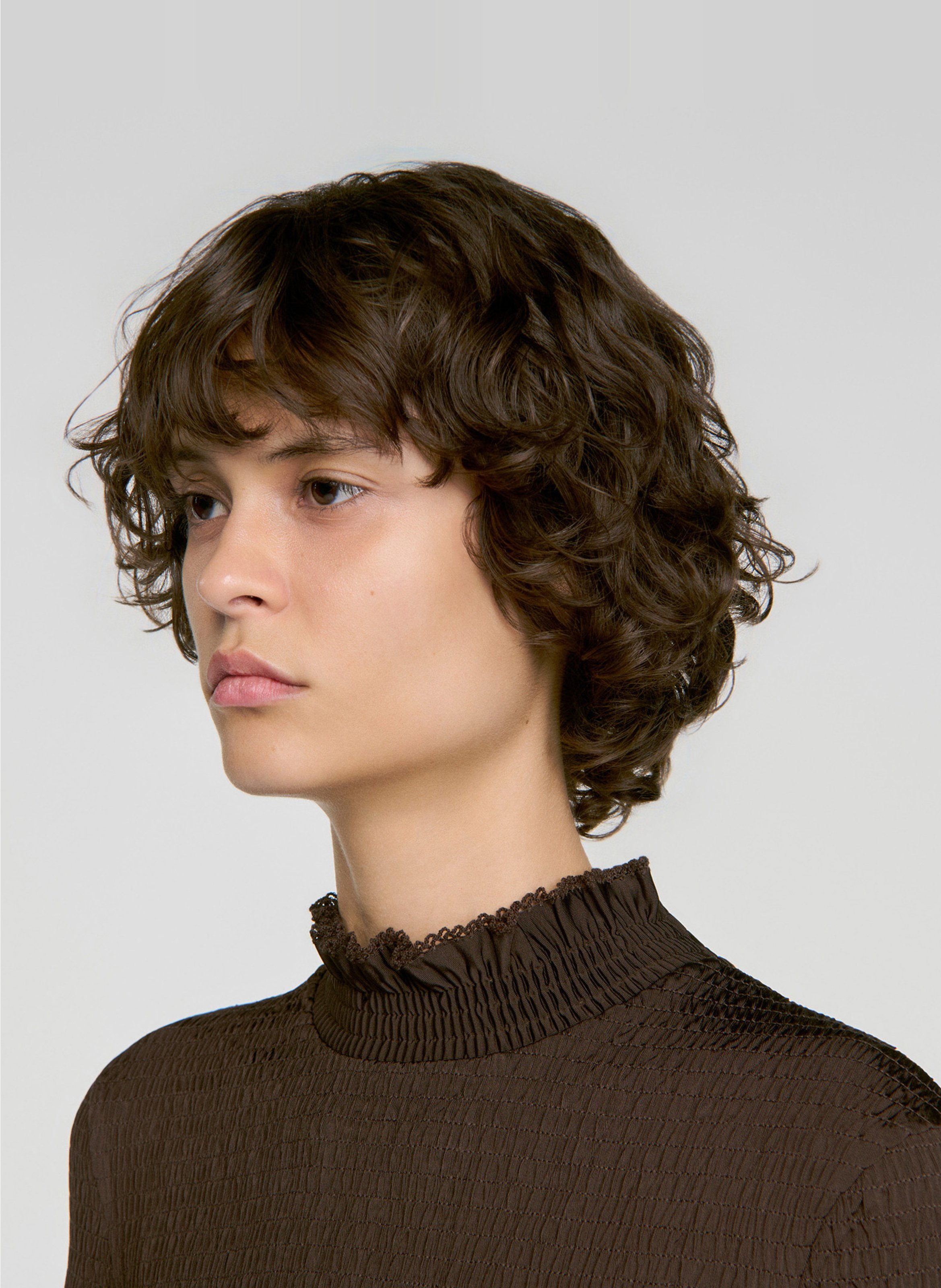 Top droit col montant SANDRO Marron