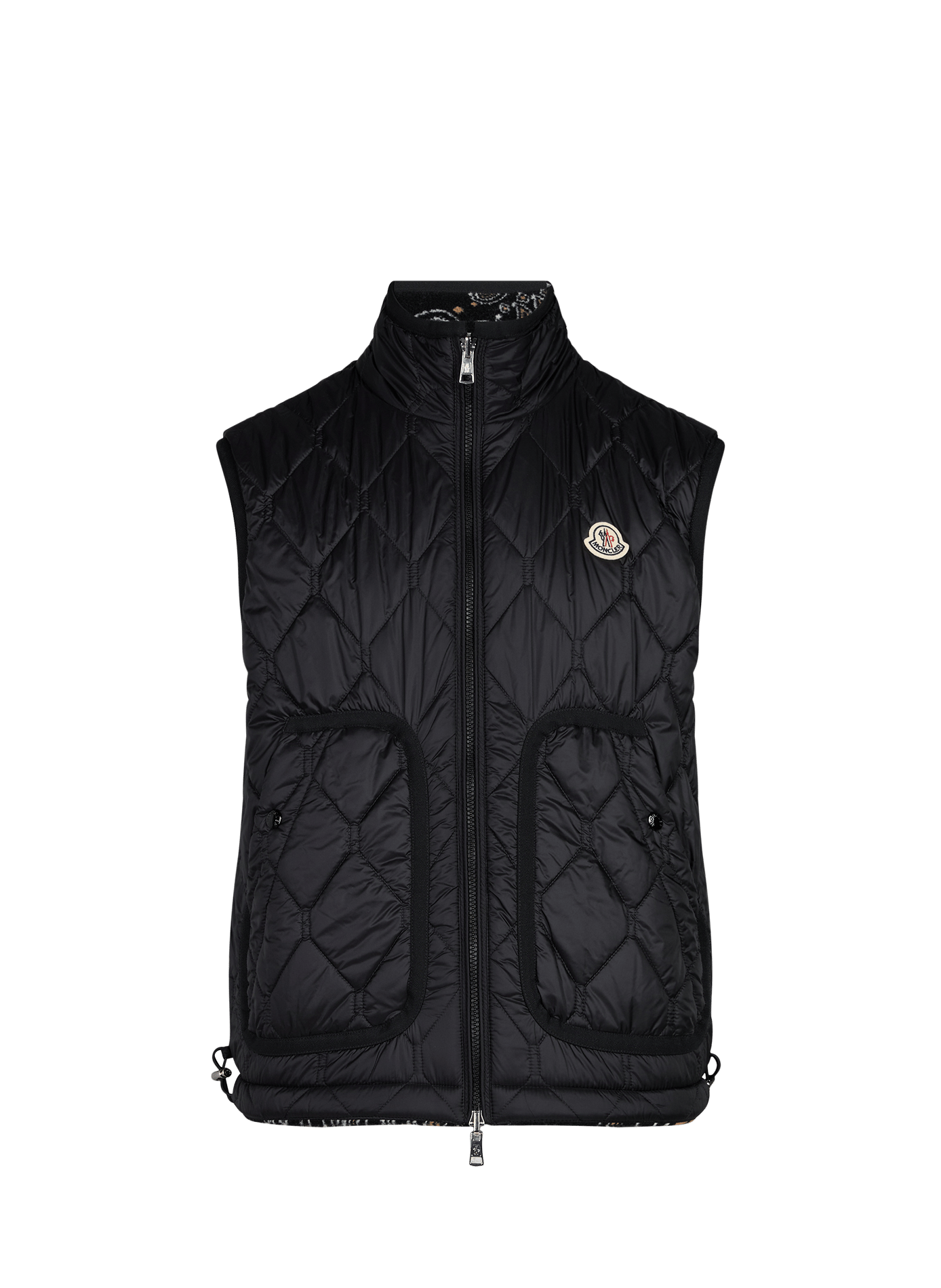 Weste gerade geschnitten mit Stehkragen ärmellos gesteppt MONCLER Grau
