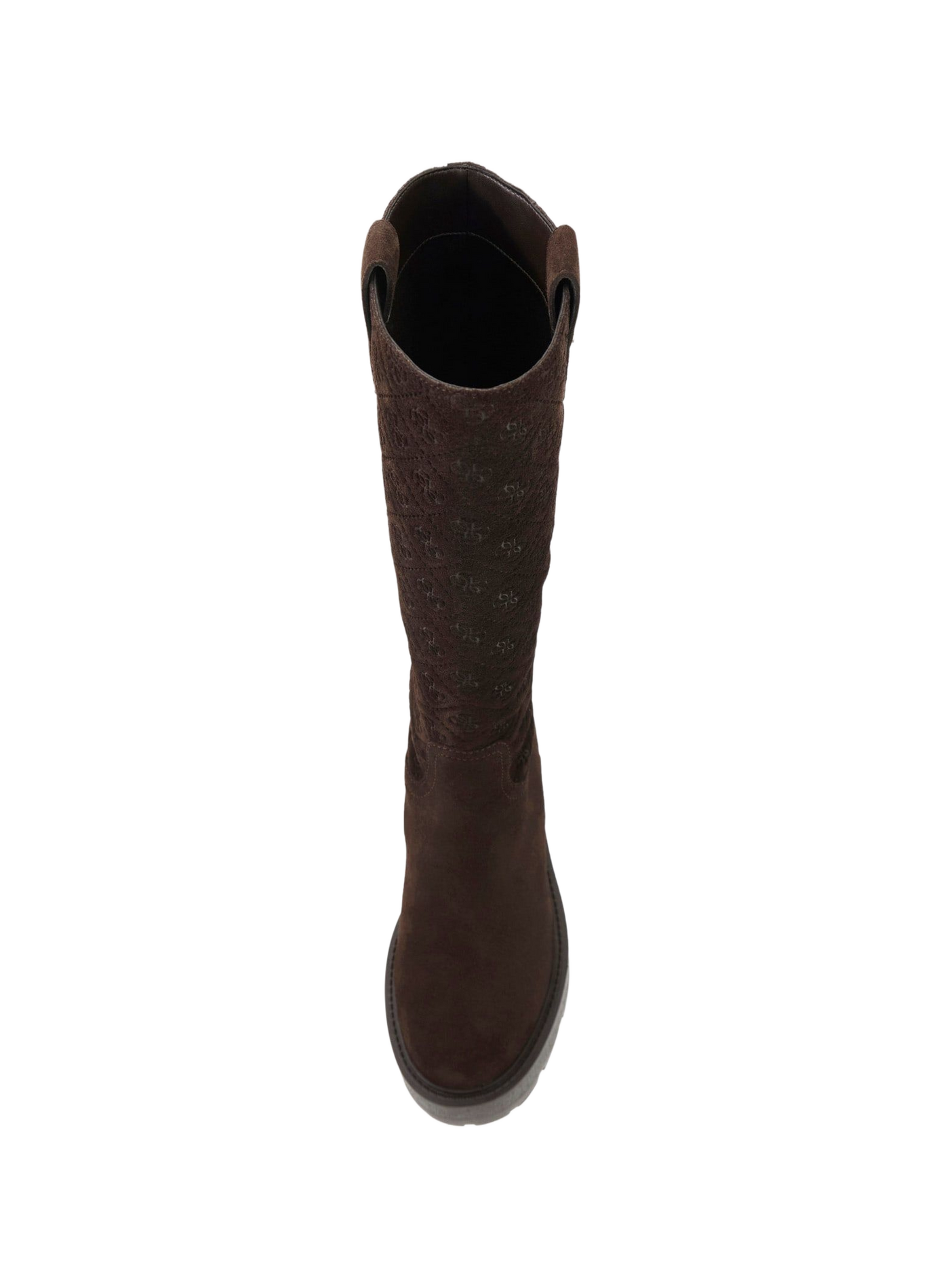 Suede leather monogram-pattern boots GUESS Brown