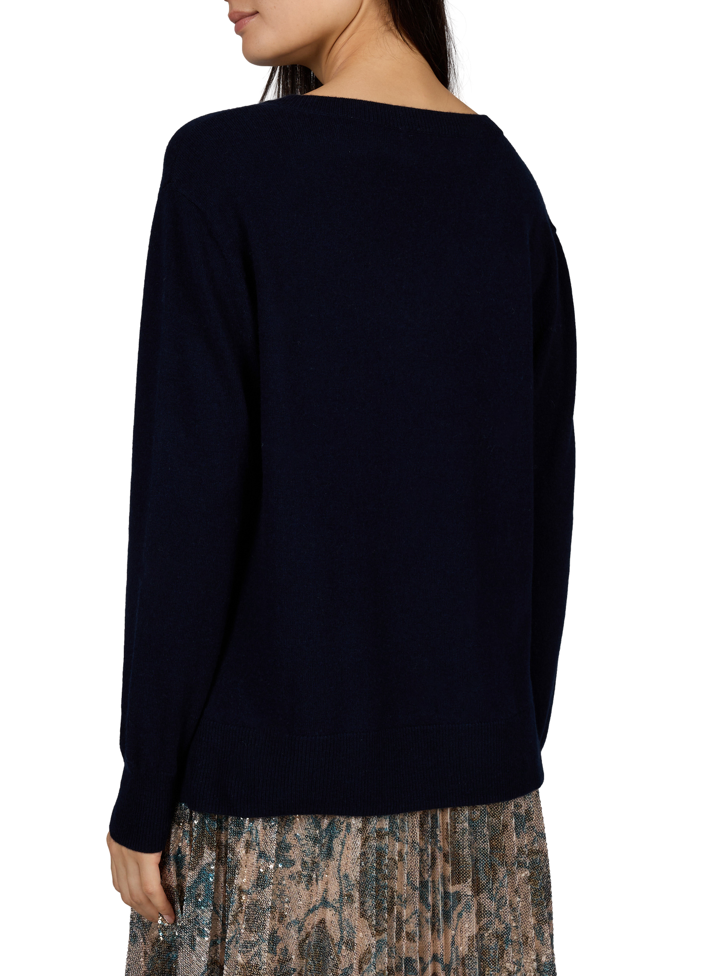 Oversized V-neck wool and cashmere sweater PETITE MENDIGOTE Blue