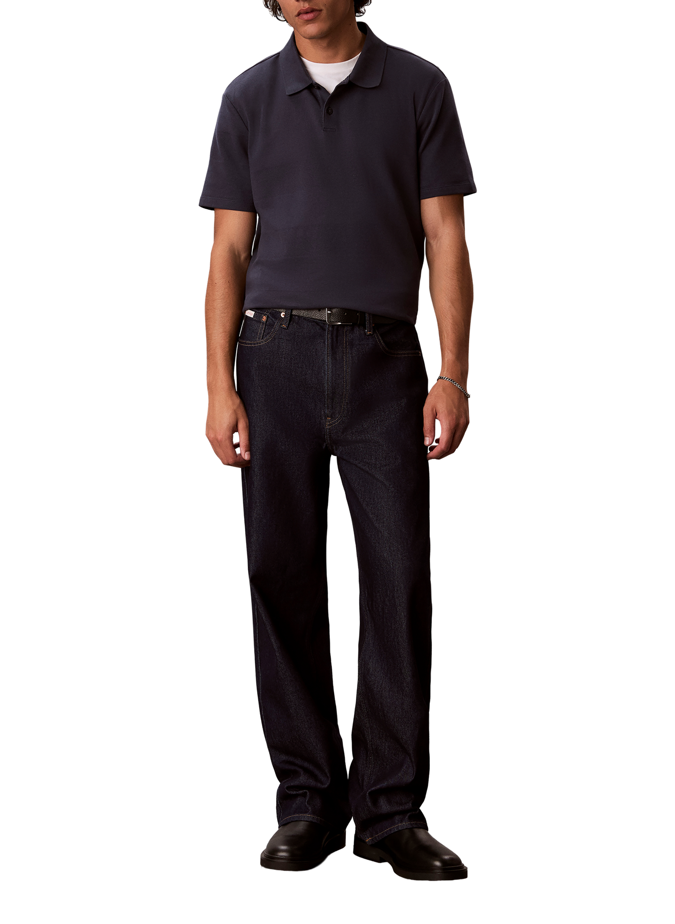 Polo manches courtes en coton CALVIN KLEIN Blau