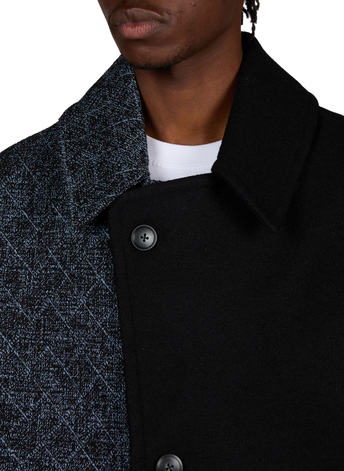 Oversized two-tone coat in a wool blend RENÈ Black
