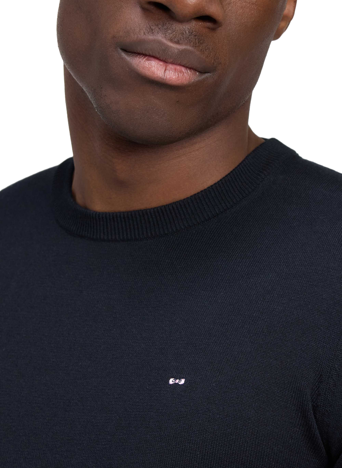 Pull col rond en coton mélangé EDEN PARK Black