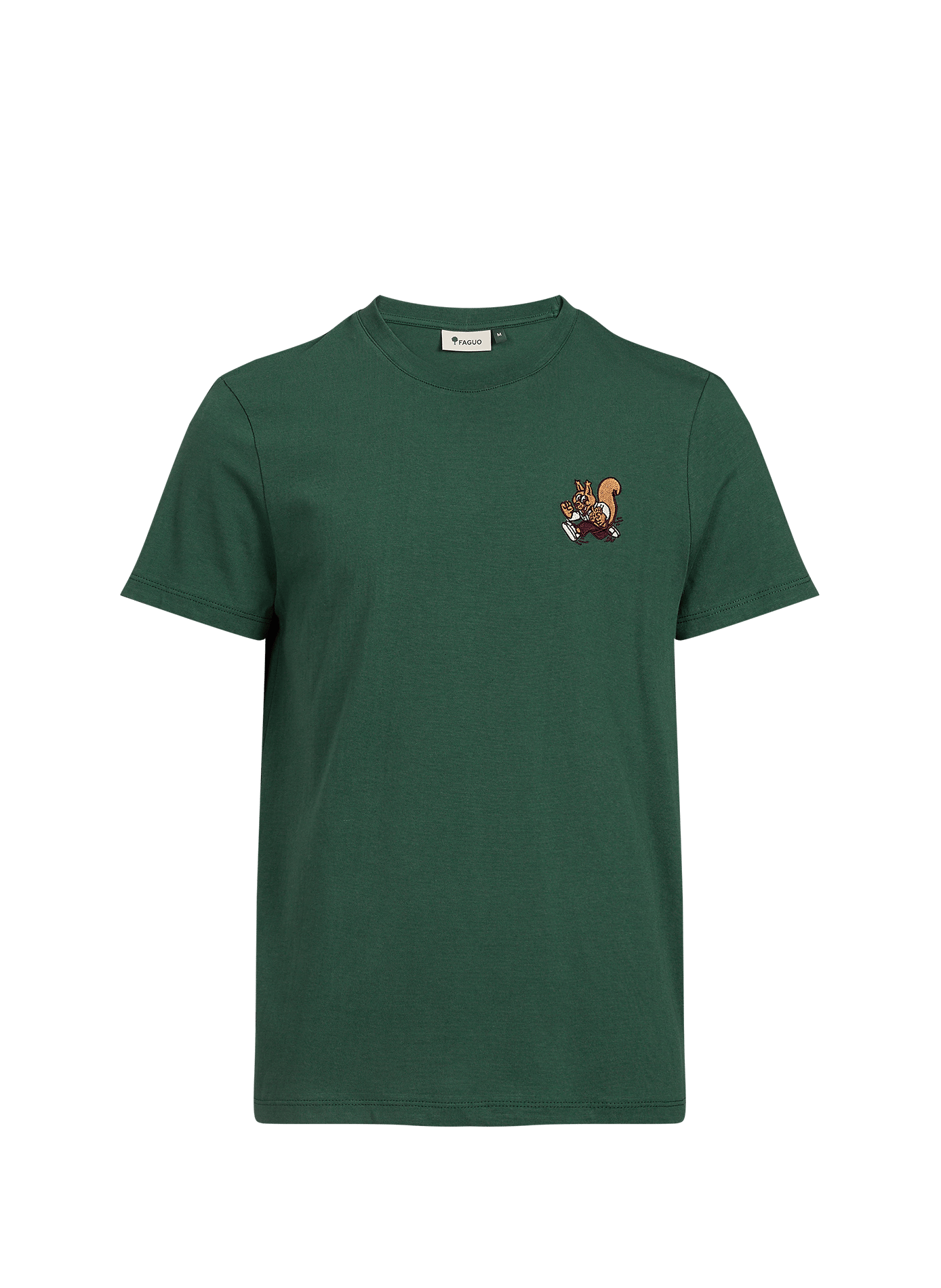 Geborduurd Arcy T-shirt van katoen FAGUO Groen