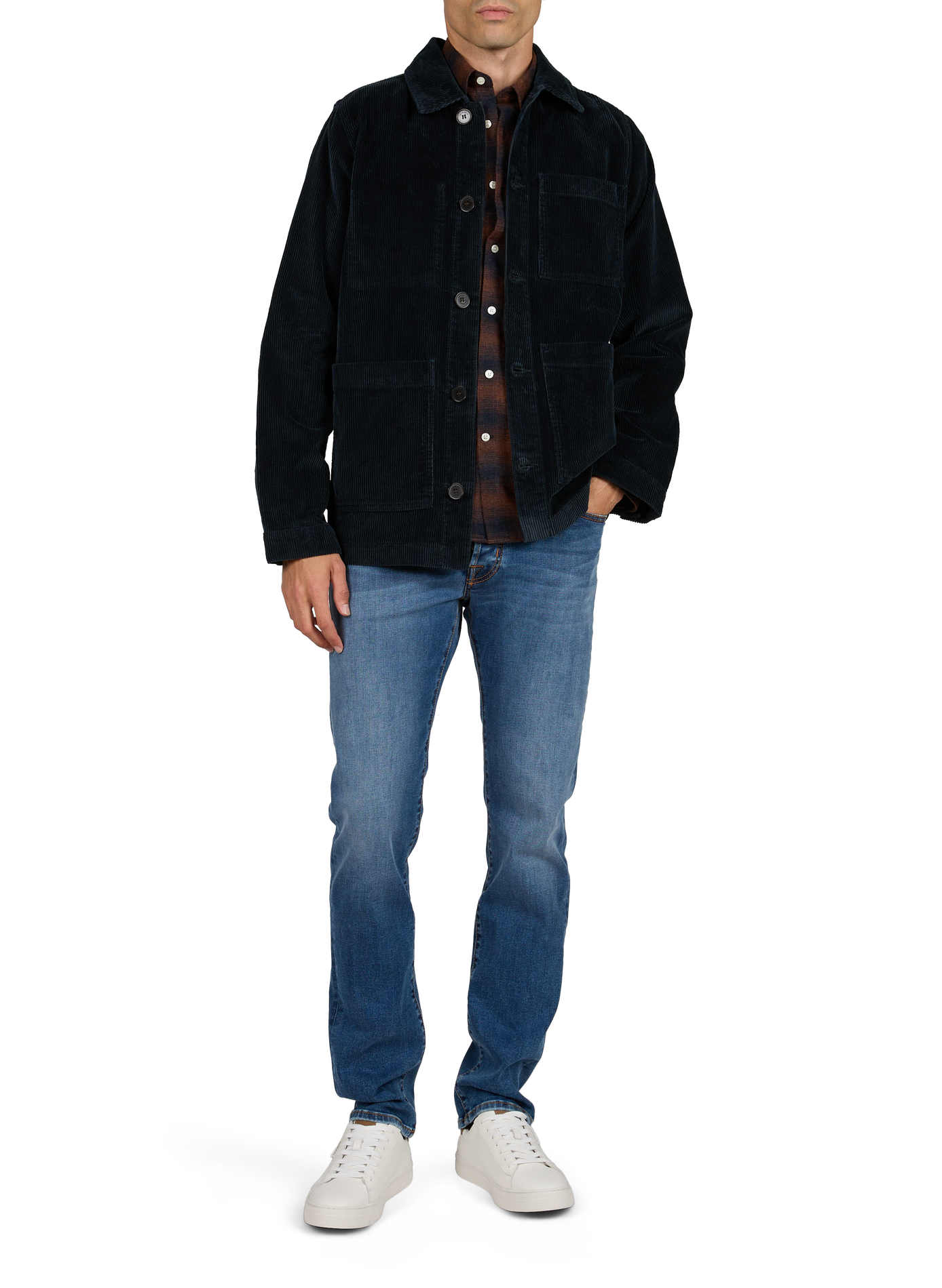 Straight Esteve jacket in ribbed cotton | Blue LAFAURIE Men
