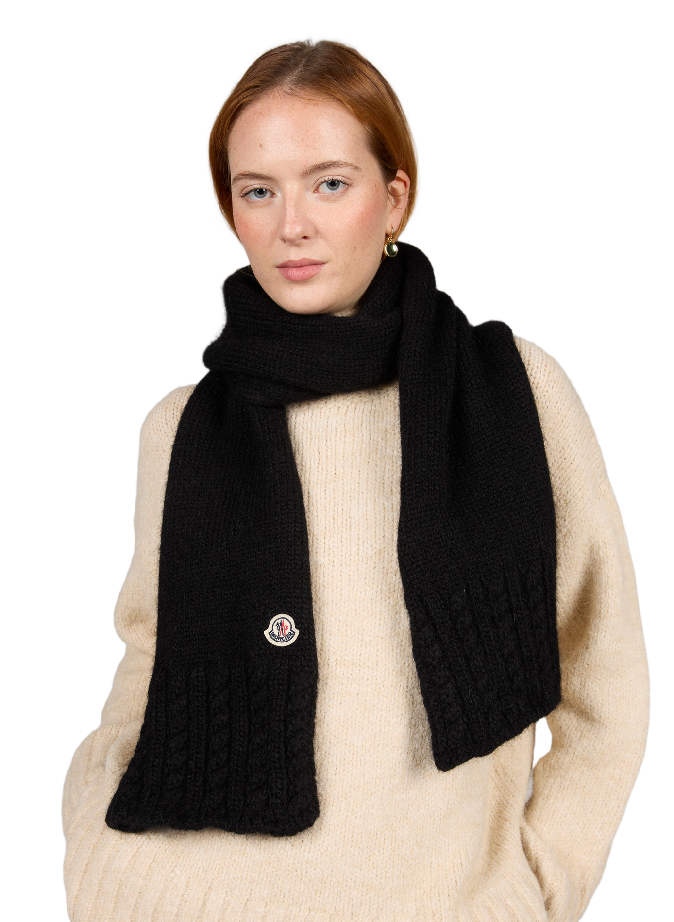 Bufanda de alpaca mezclada MONCLER Negro