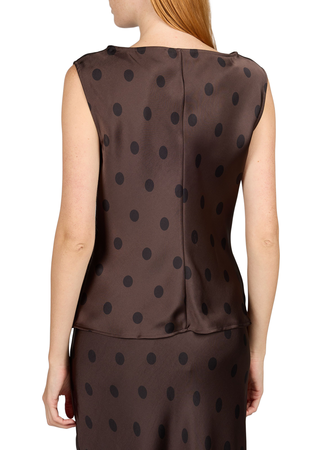 Fitted polka-dot top SAMSOE SAMSOE Brown