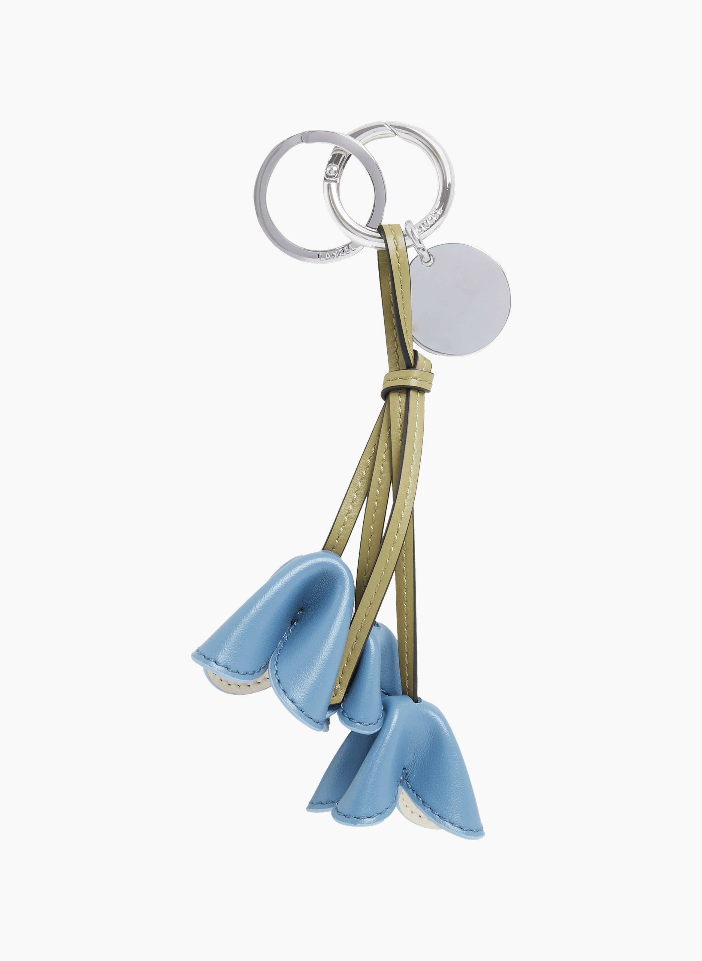 Sleutelhanger met bloemen van Lancel in leer LANCEL Blauw