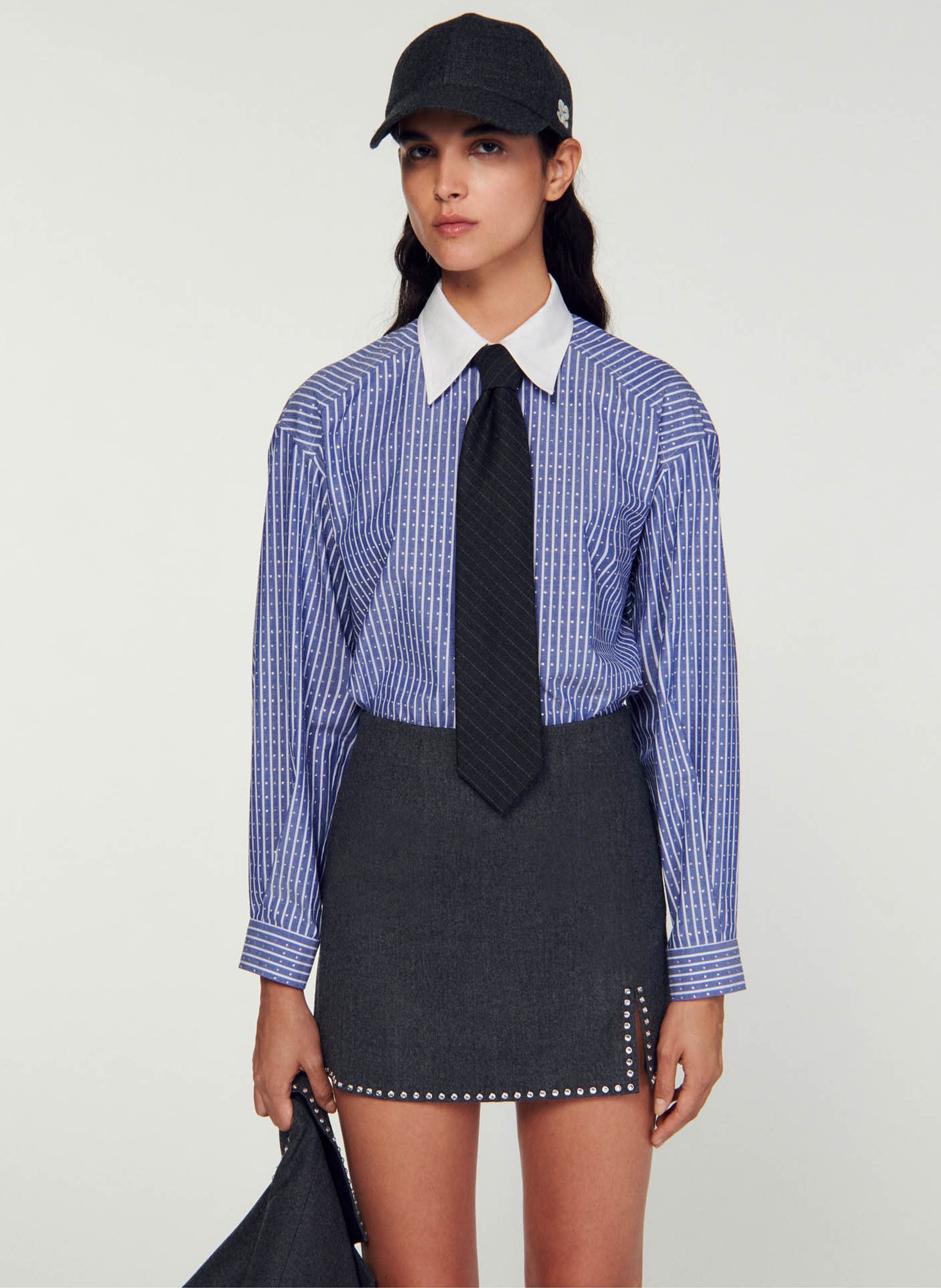 Chemise bleu sandro femme hot sale