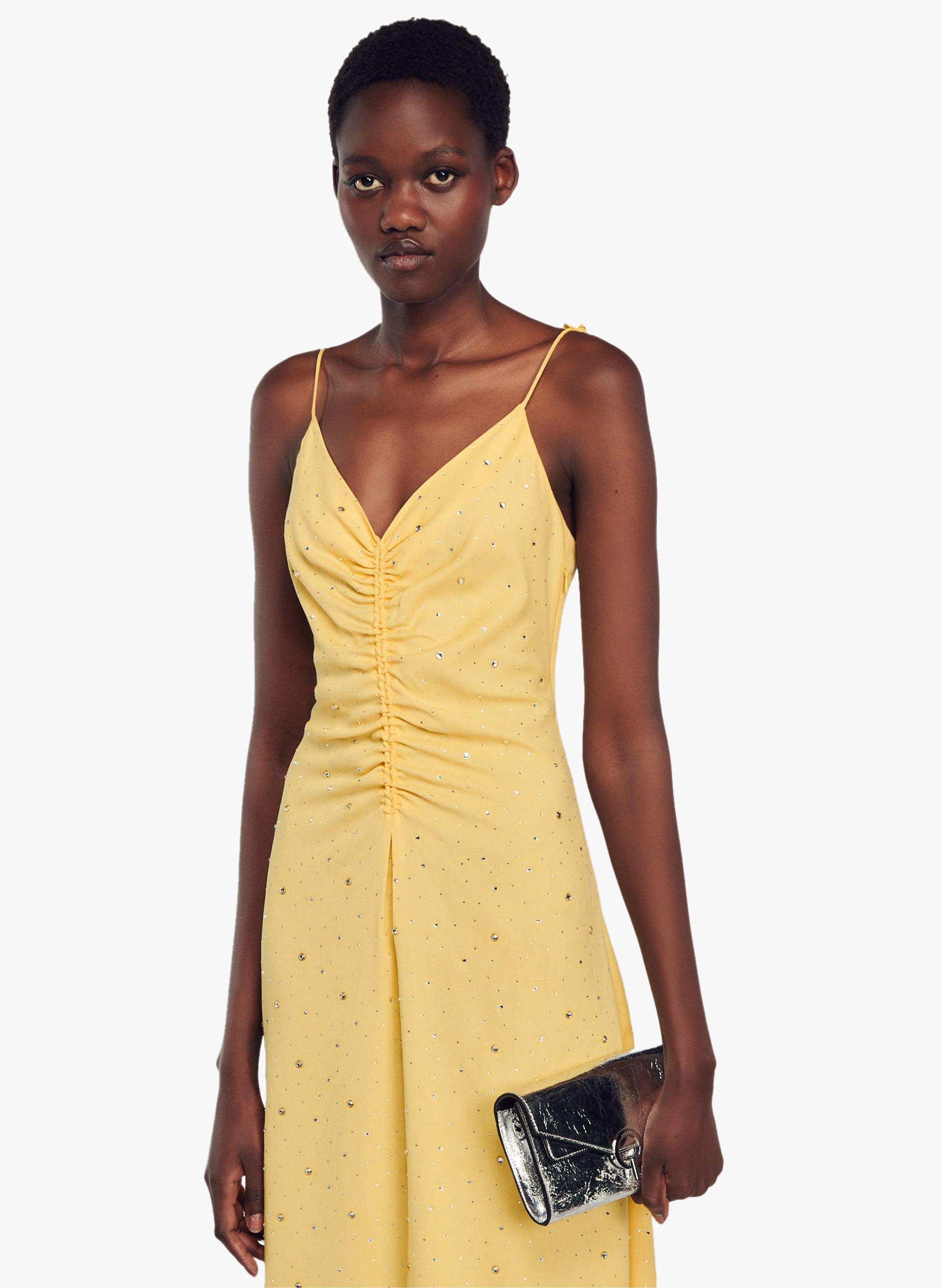 Robe sandro jaune hot sale