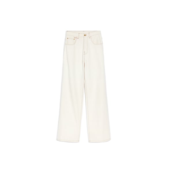 Jacquemus Le De Nimes Wide Leg Jeans In White