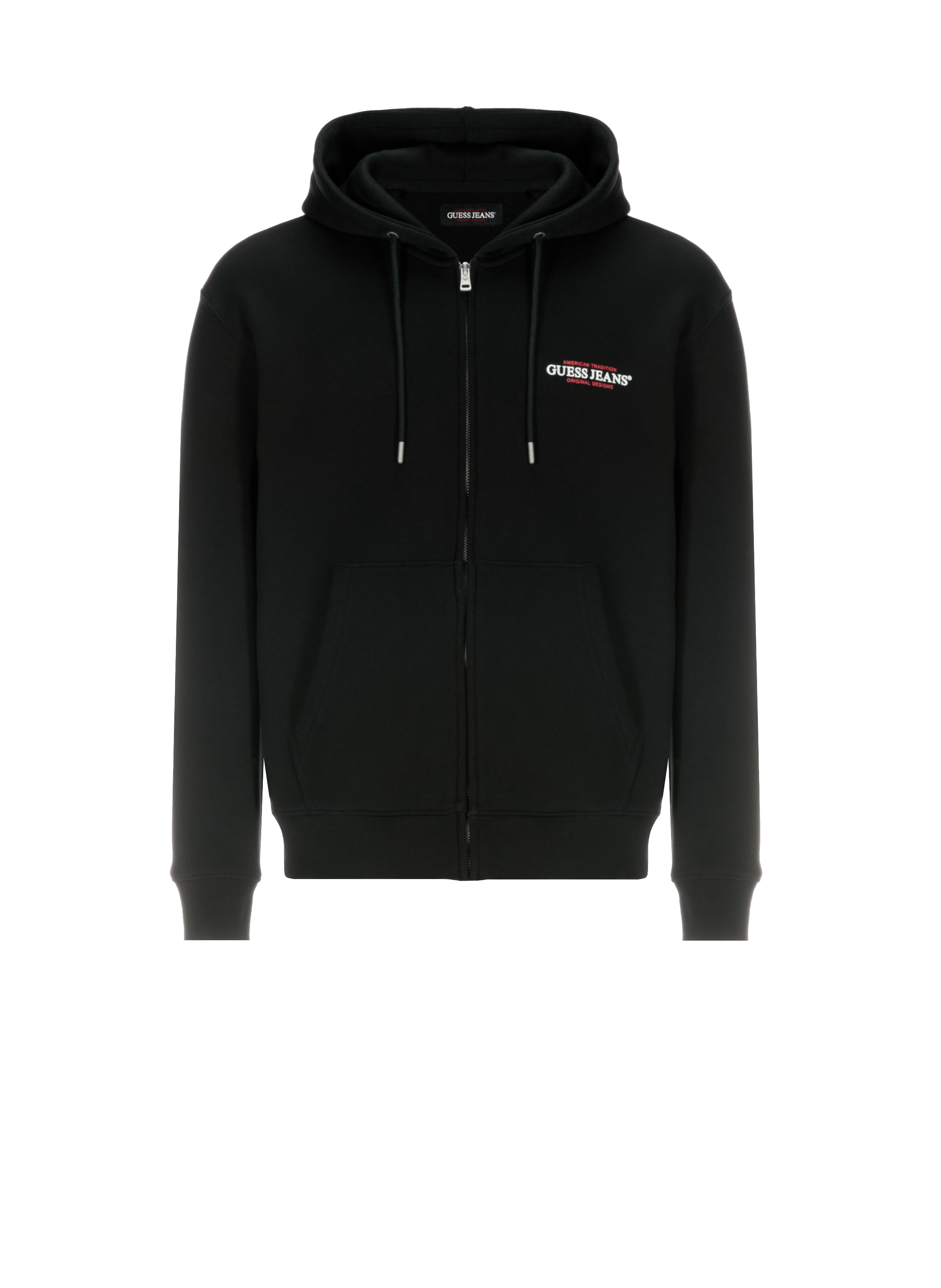 Hoodie zippé en coton  GUESS Noir