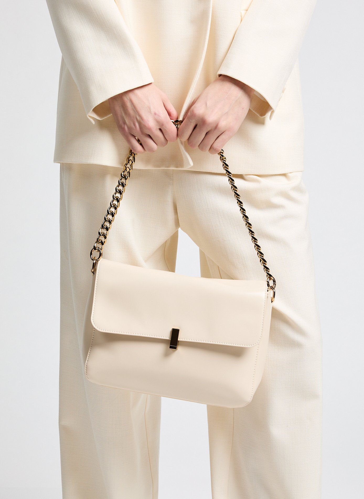 Sac à bandoulière lisse  AU PRINTEMPS PARIS Beige