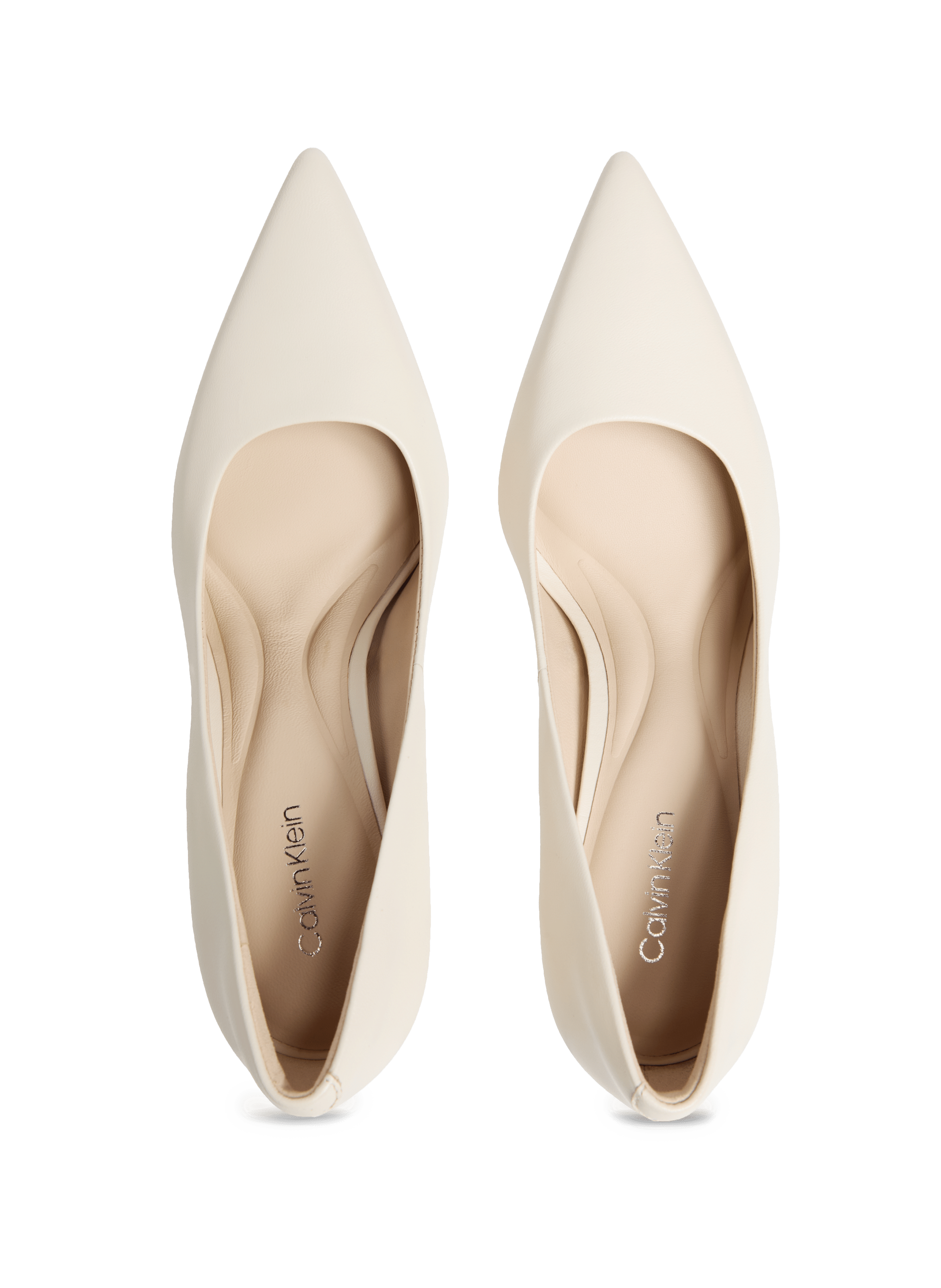 Escarpins en cuir à talon aiguille CALVIN KLEIN Beige