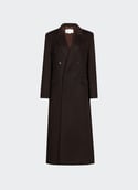 Manteau long en laine et cachemire  Dark chocolate  coco