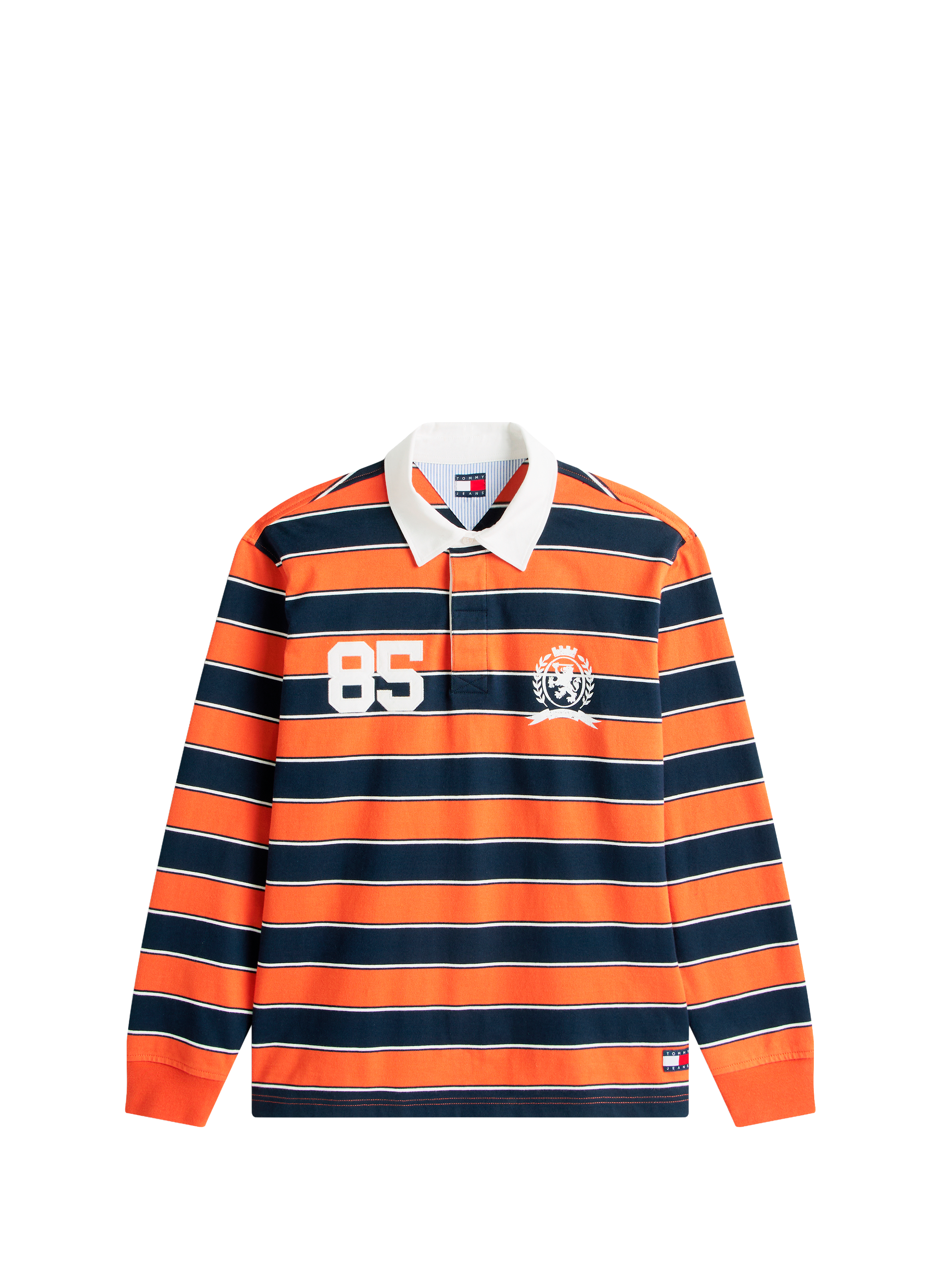 Long sleeve polo shirt  Voyager orange stripe