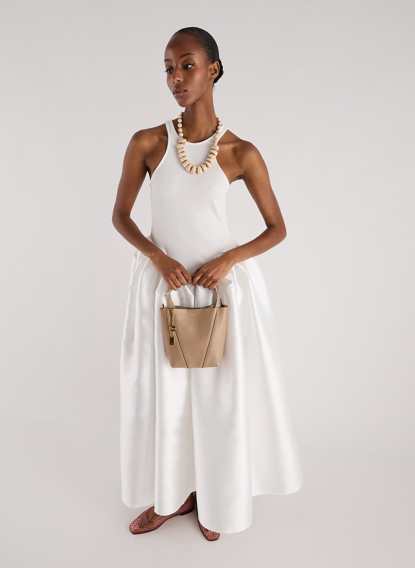 Sac à main Spin en cuir de veau CHLOÉ Gris