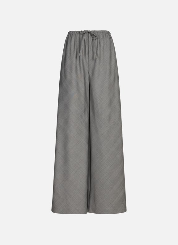 Pantalon fluide en laine mélangée Gris by VIKTORIA CHAN VIKTORIA CHAN Pantalon fluide en laine mélangée Gris