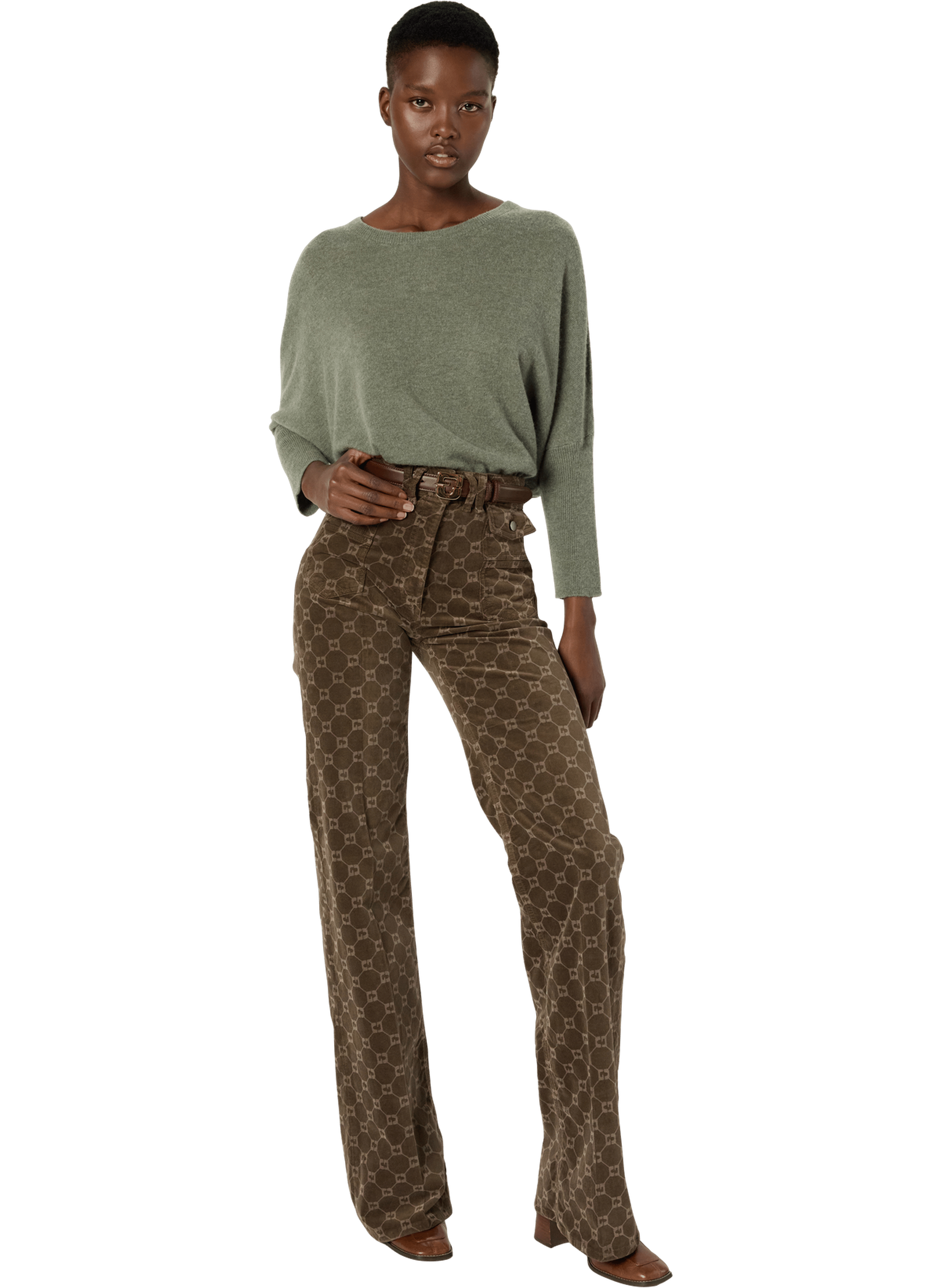 Pull ample à col rond en cachemire - erline GERARD DAREL Kaki