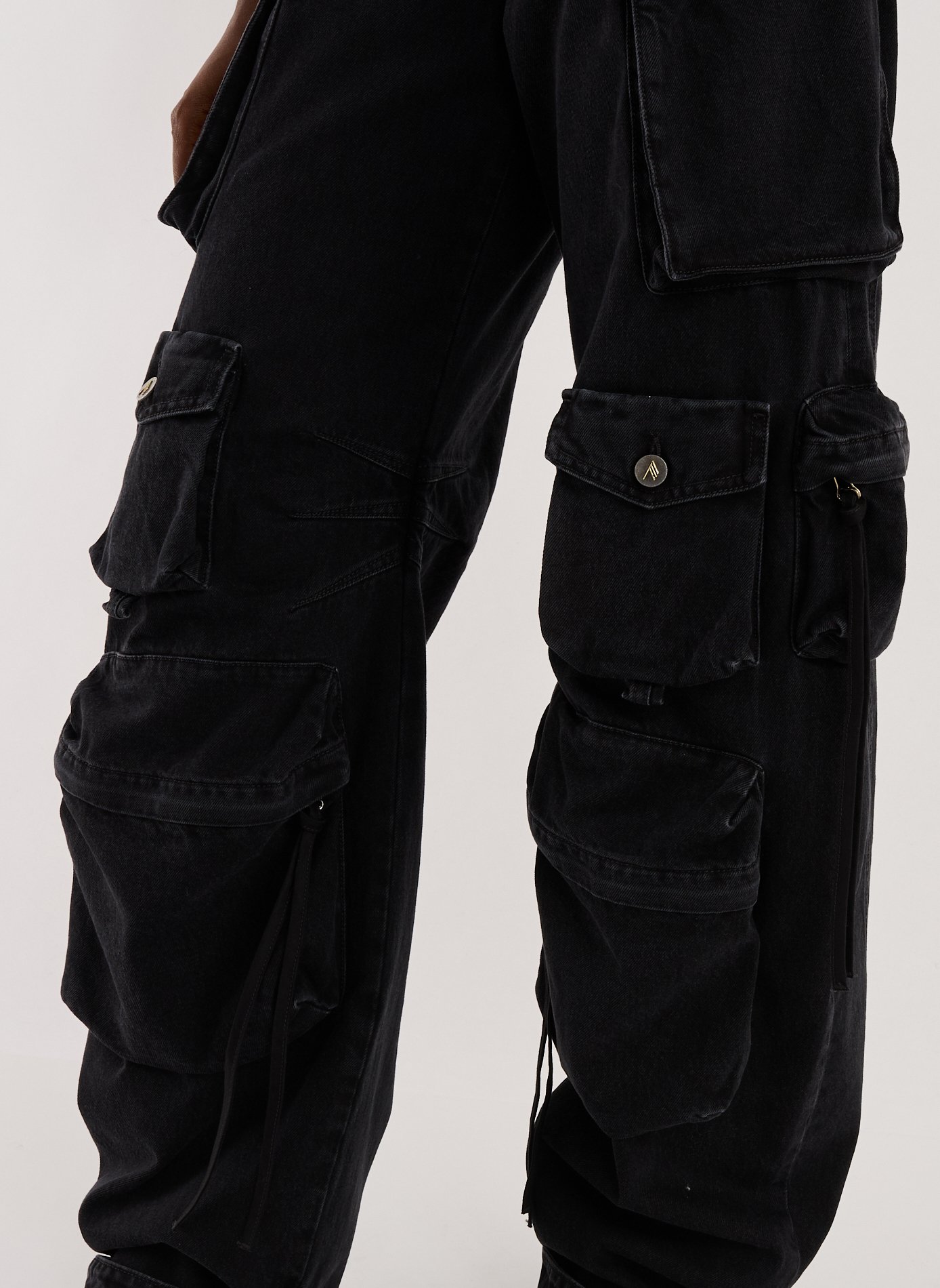 Cotton cargo jeans THE ATTICO Black