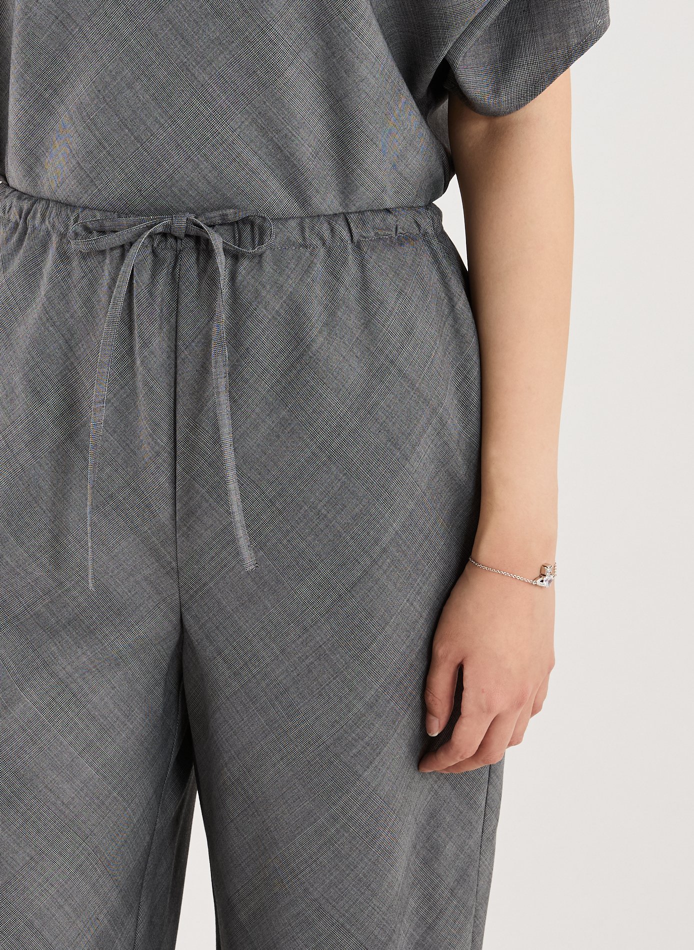 Pantalon fluide en laine mélangée VIKTORIA CHAN Gris