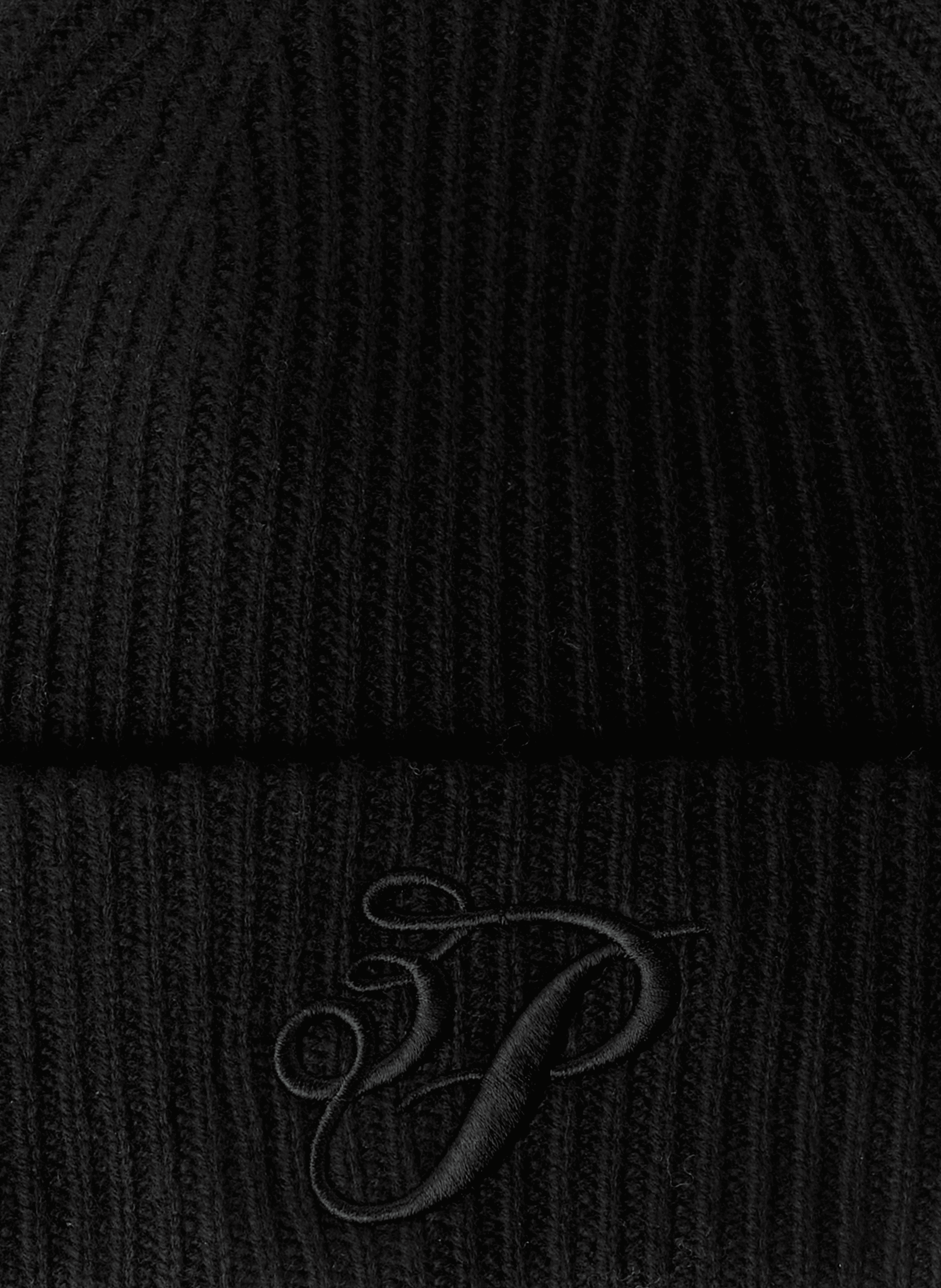 Merino wool and silk beanie 3 PARADIS Black