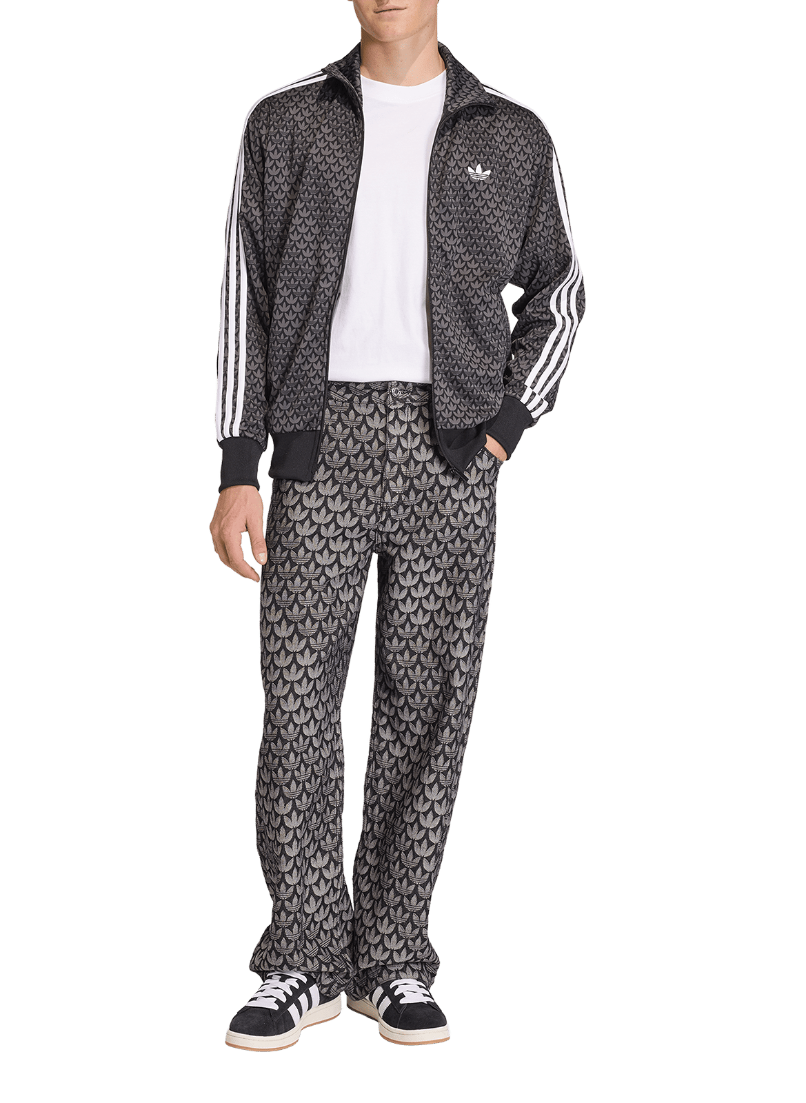 Jean Monogram en coton ADIDAS Noir