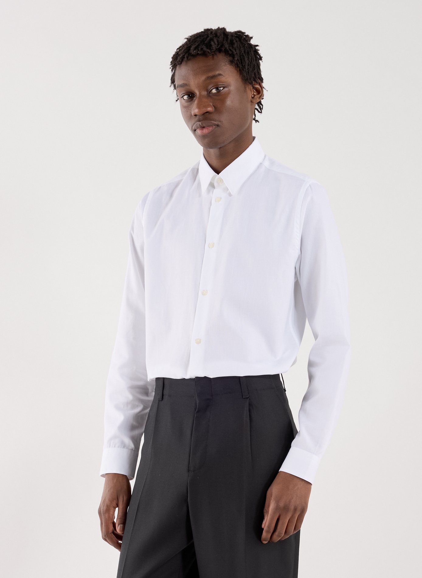 AU PRINTEMPS PARIS Chemise col classique manches contrastantes en coton White