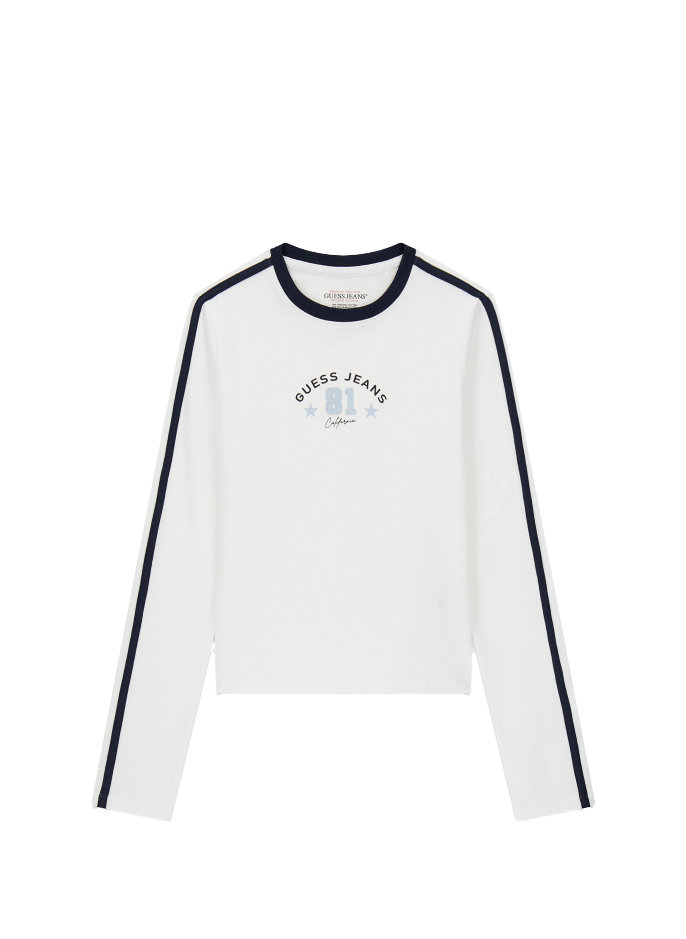 T-shirt imprimé en coton mélangé GUESS Blanc