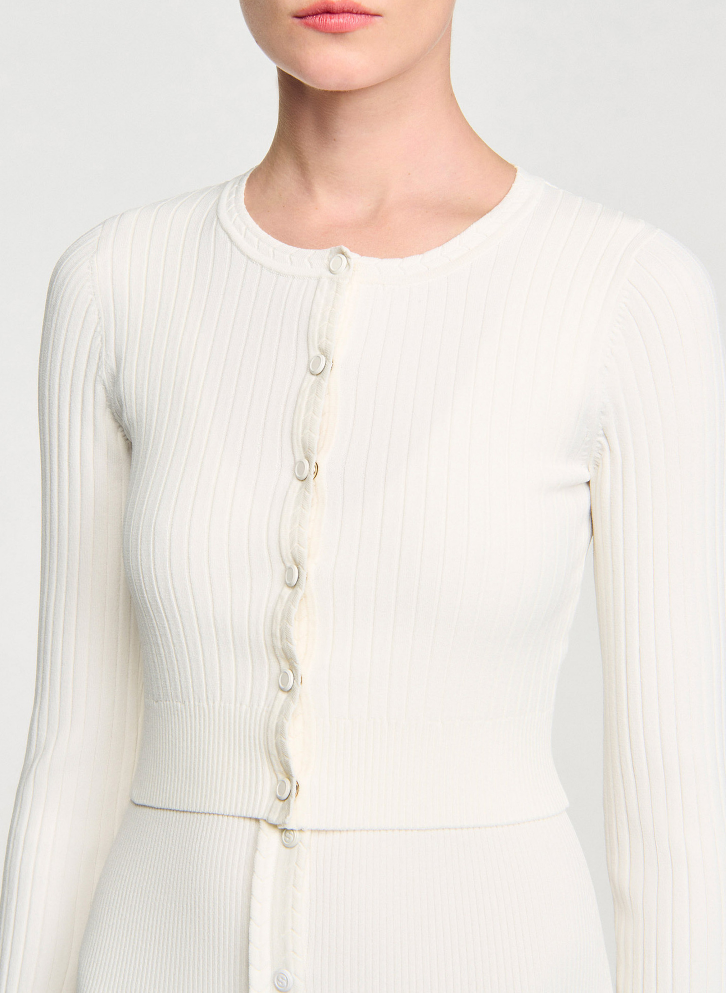 Gilet ajusté en maille SANDRO Beige