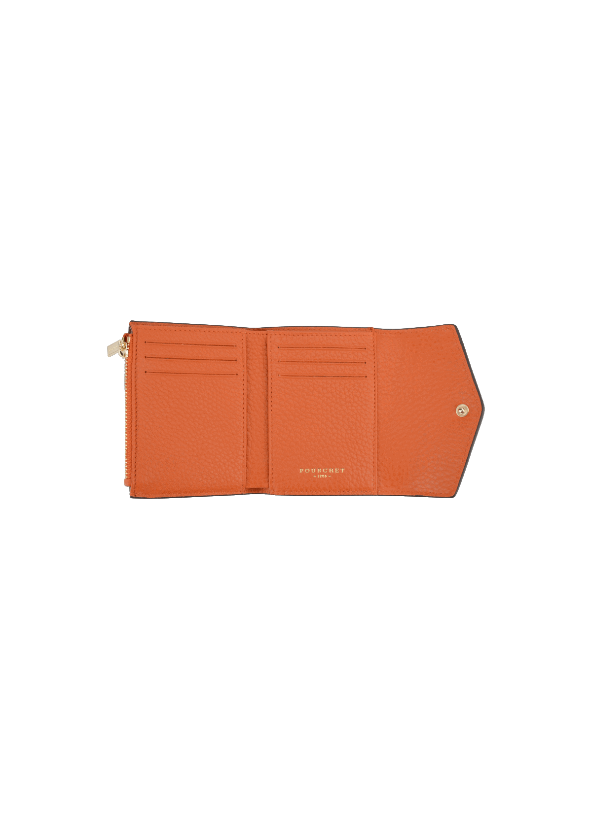 Club | porte-monnaie mm en cuir de veau POURCHET Orange