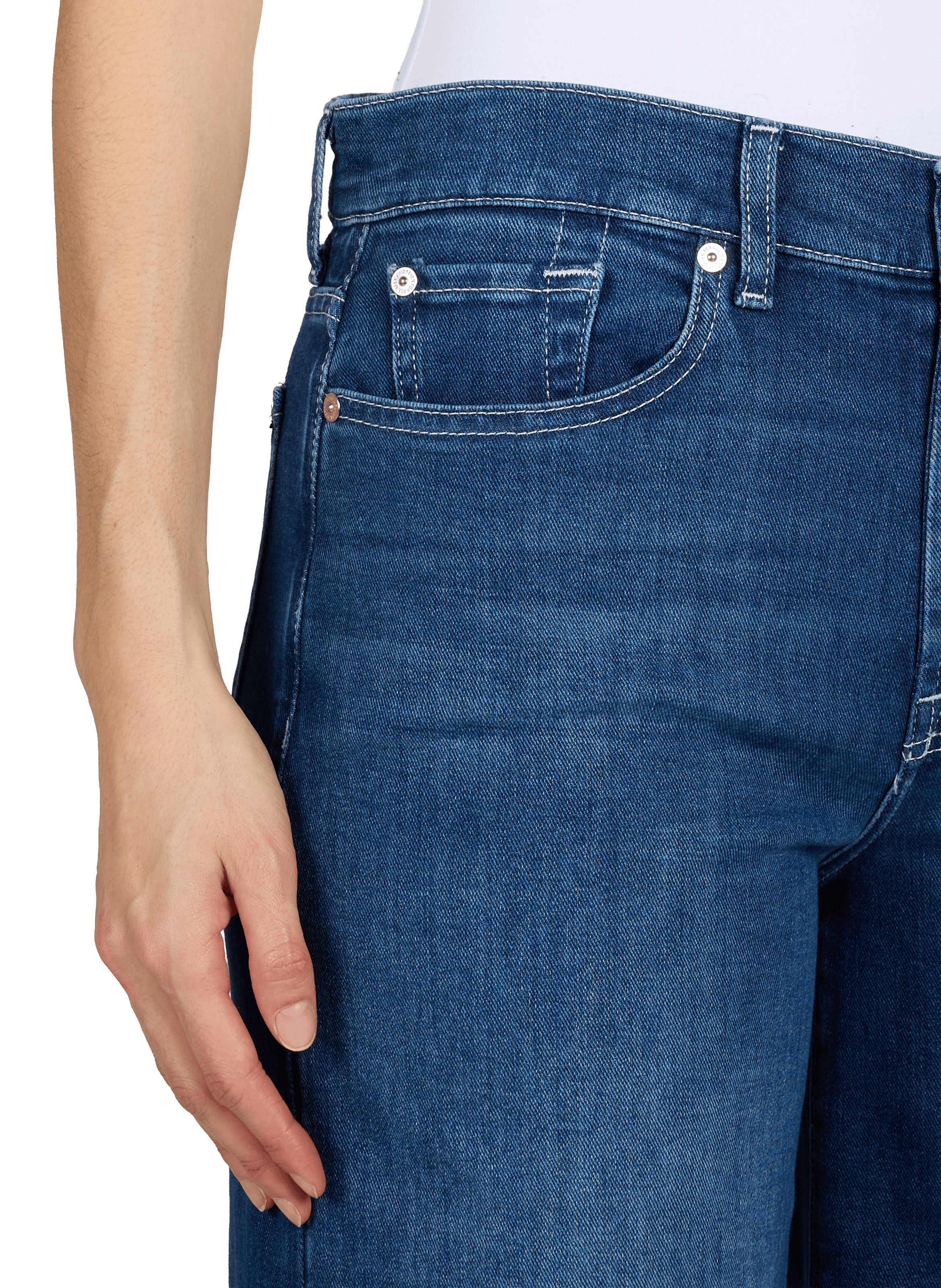 Jean large Lotta Ankle en coton mélangé 7 FOR ALL MANKIND Bleu