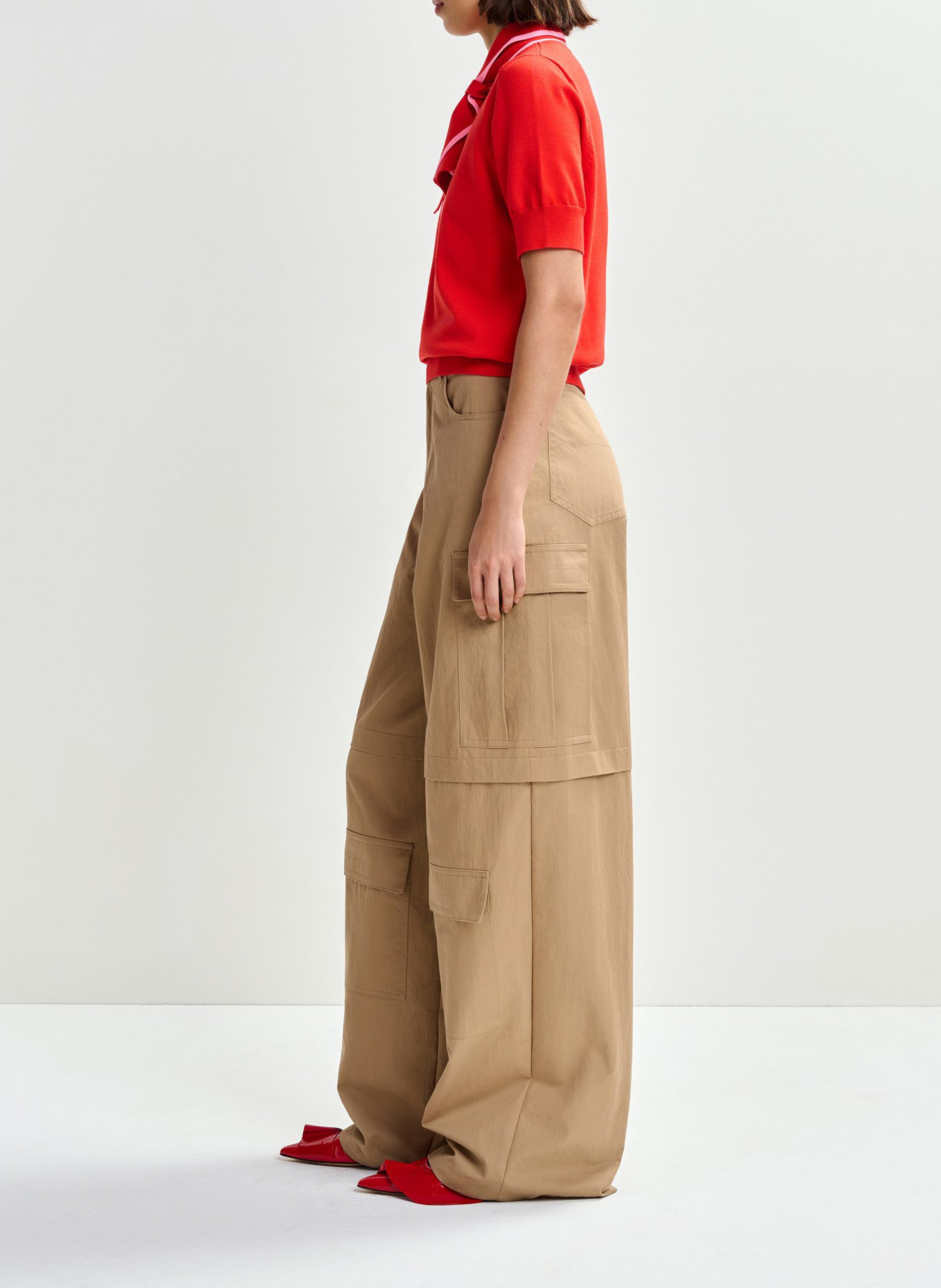 Polo col noué Jonda ESSENTIEL ANTWERP Rouge