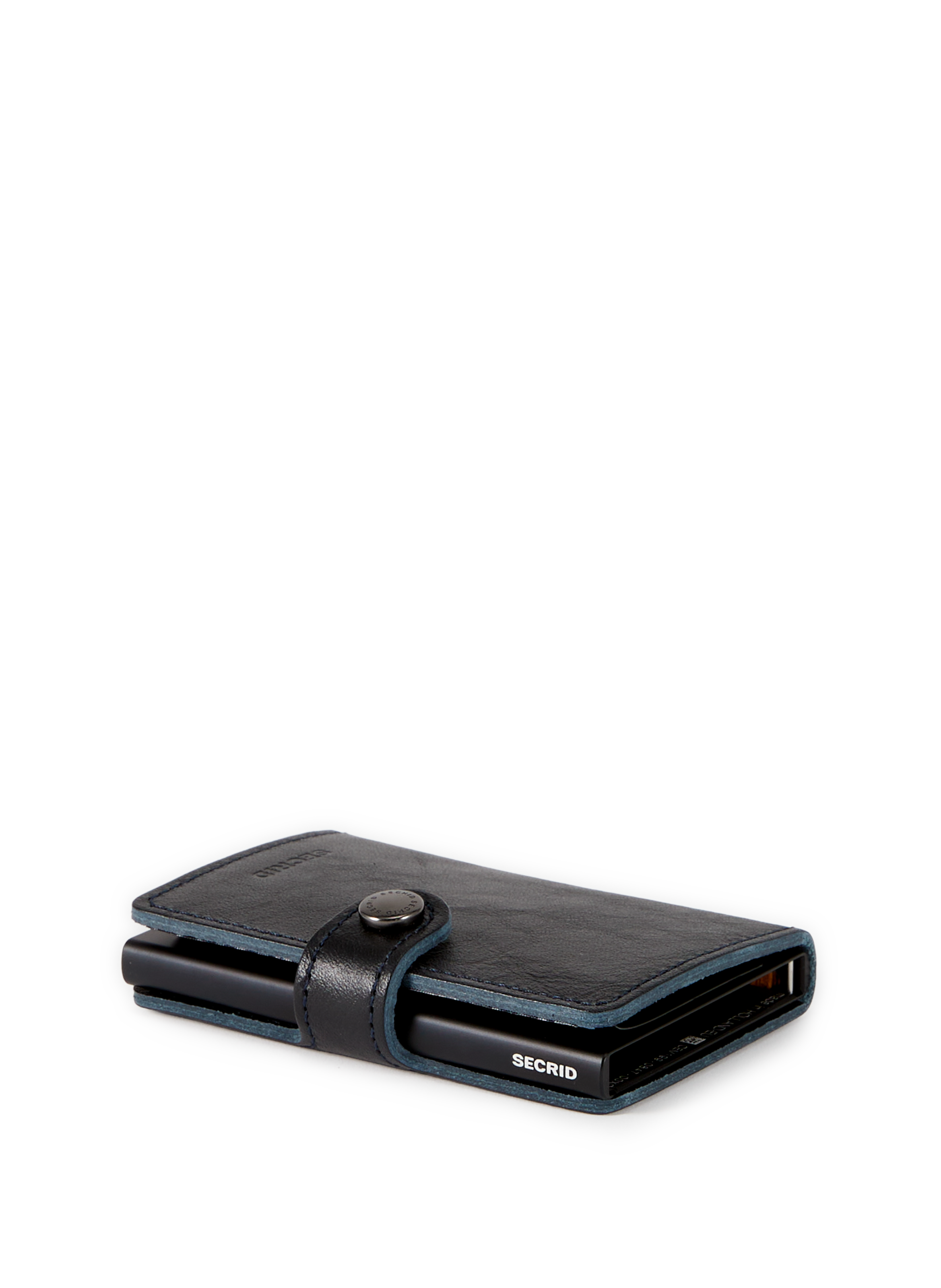 Mini grained leather card holder SECRID Blue