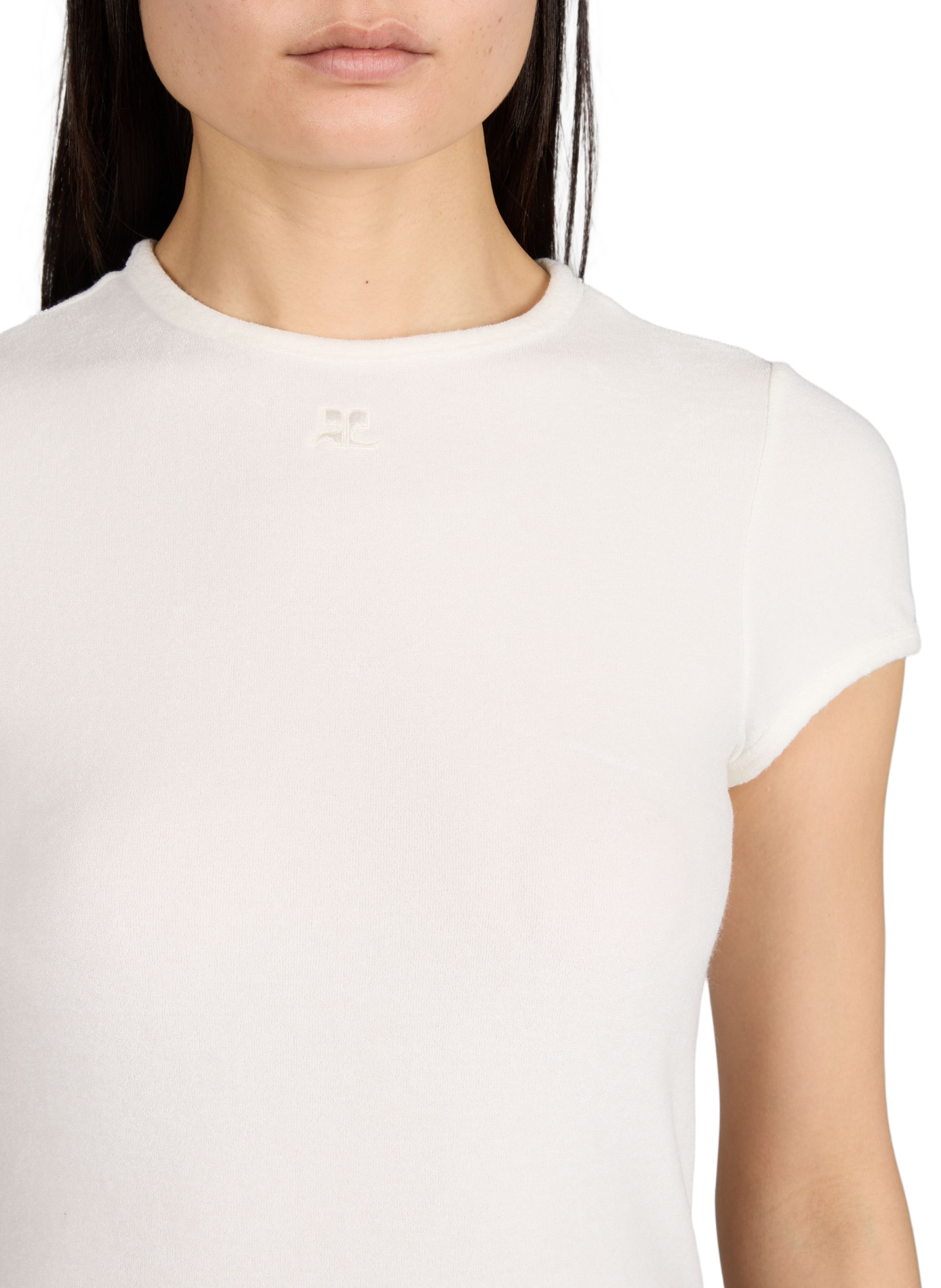 T-shirt Baby Spongy à col rond COURRÈGES Blanc