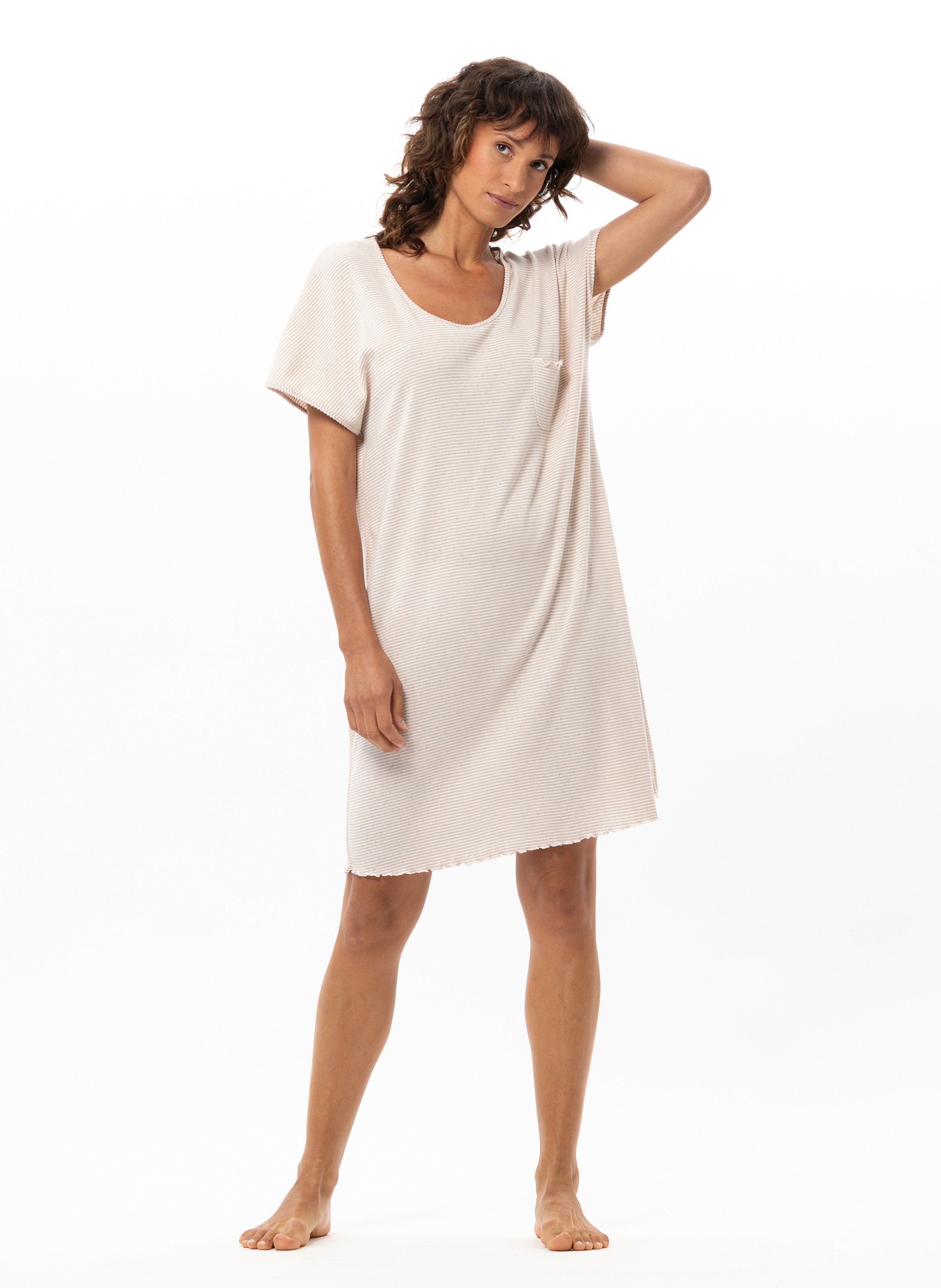 Chemise de nuit en coton matcha 201 LE CHAT Multicolore