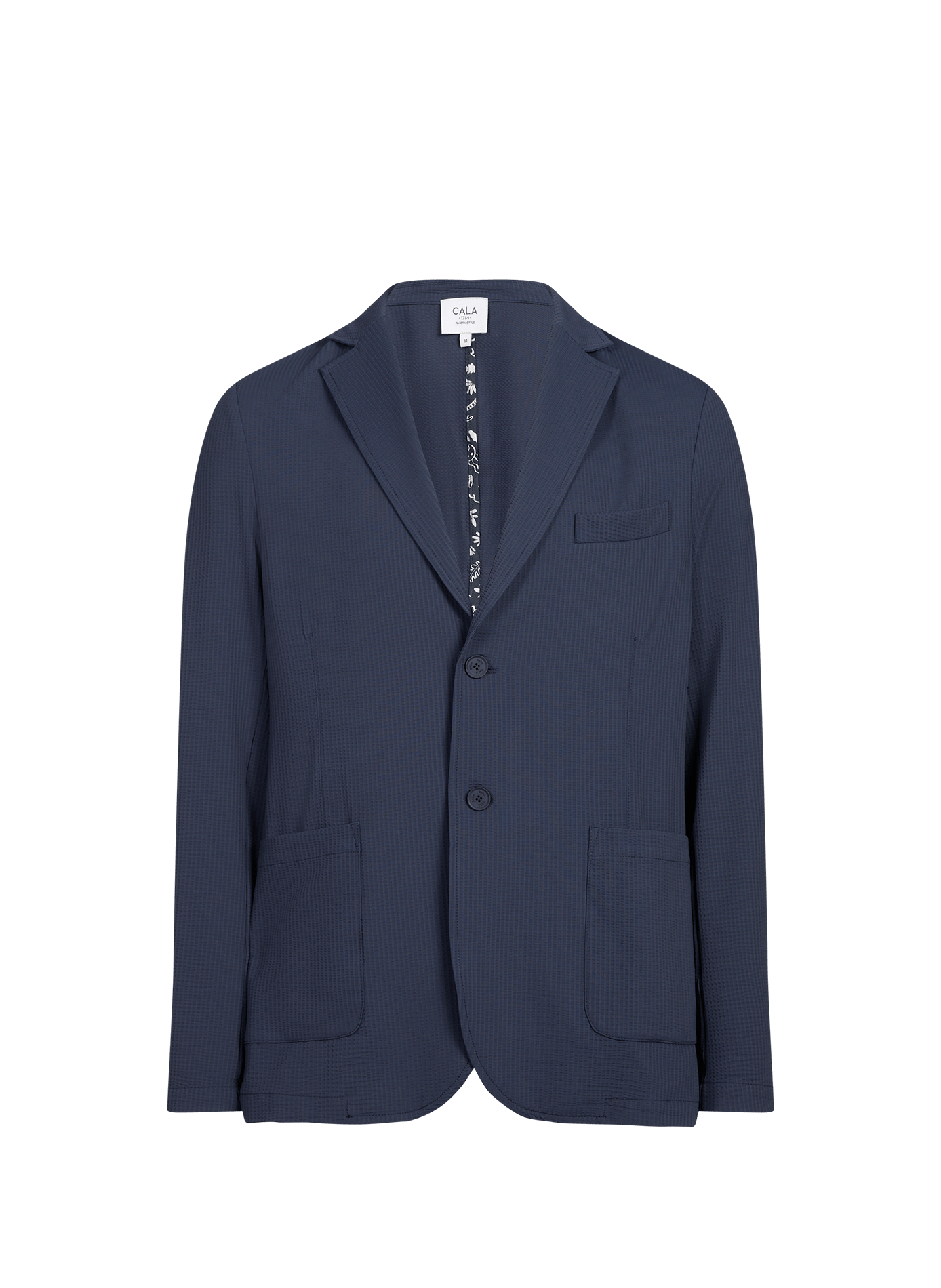Veste blazer uni en maille texturée 1789 CALA Bleu