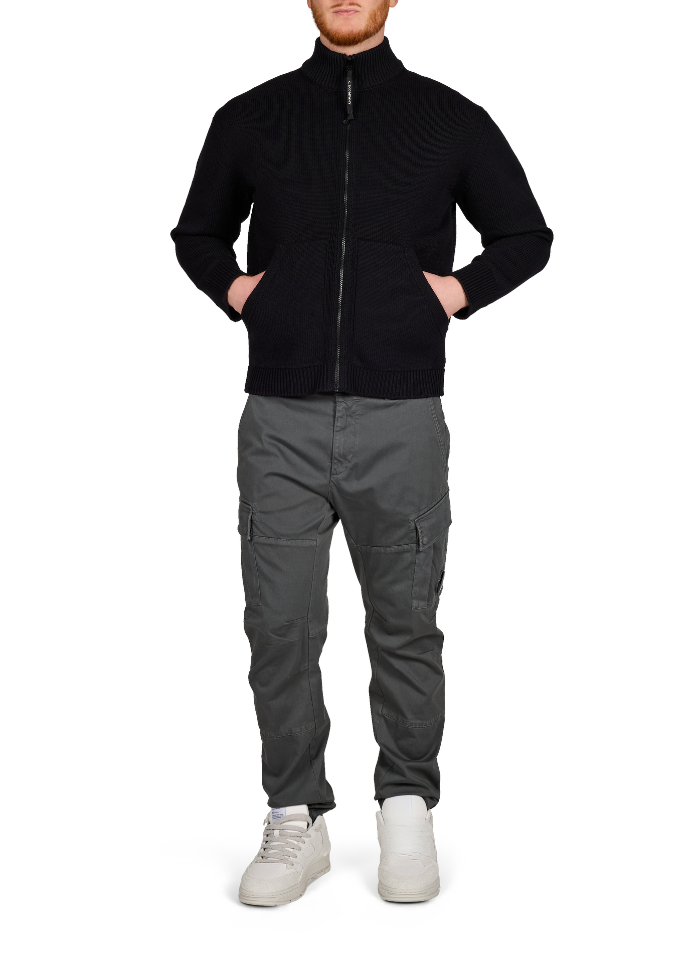 Cardigan côtelé avec gilet intérieur amovible CP COMPANY Bleu