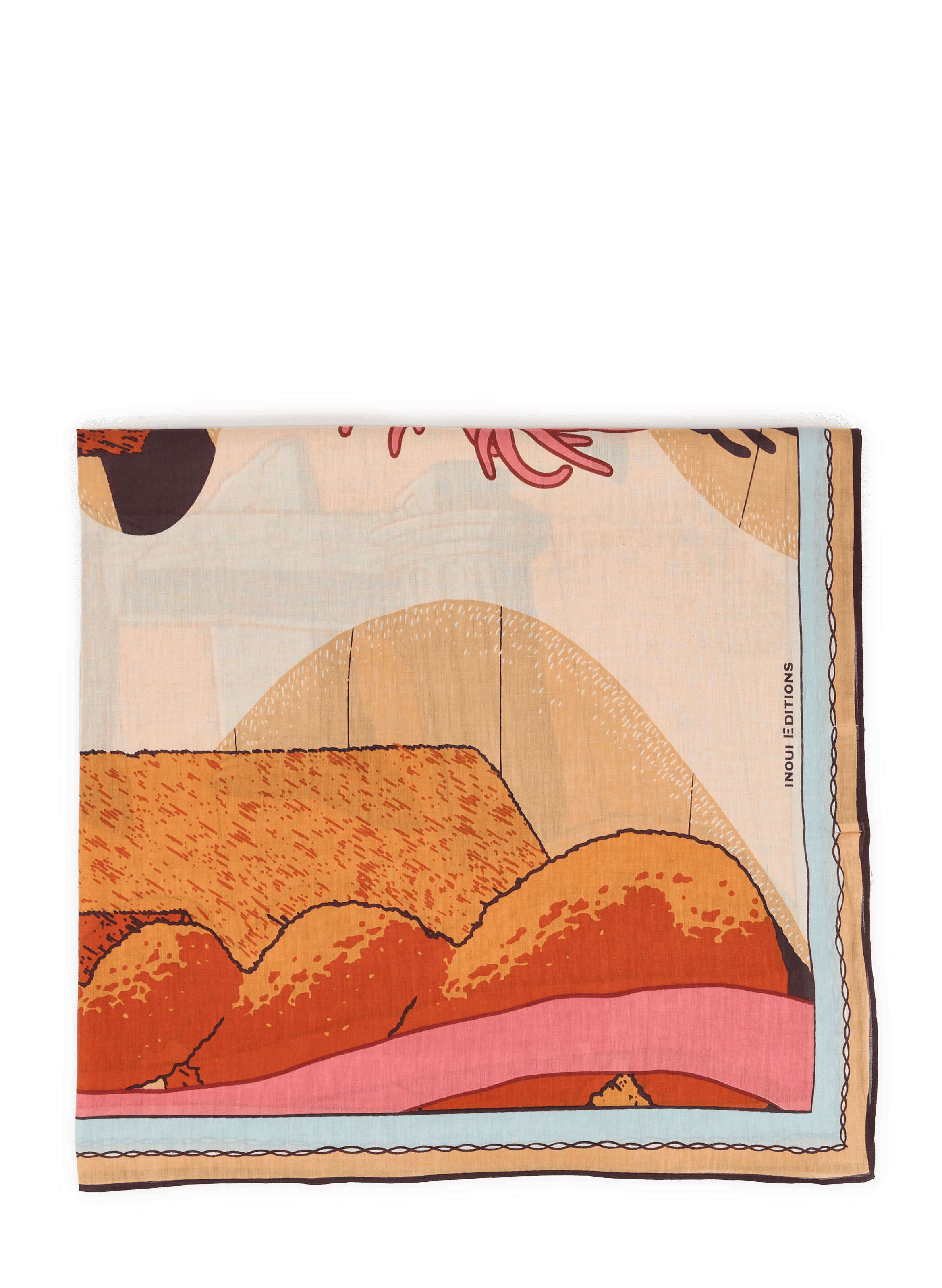 Foulard Jardin en coton INOUITOOSH Rose