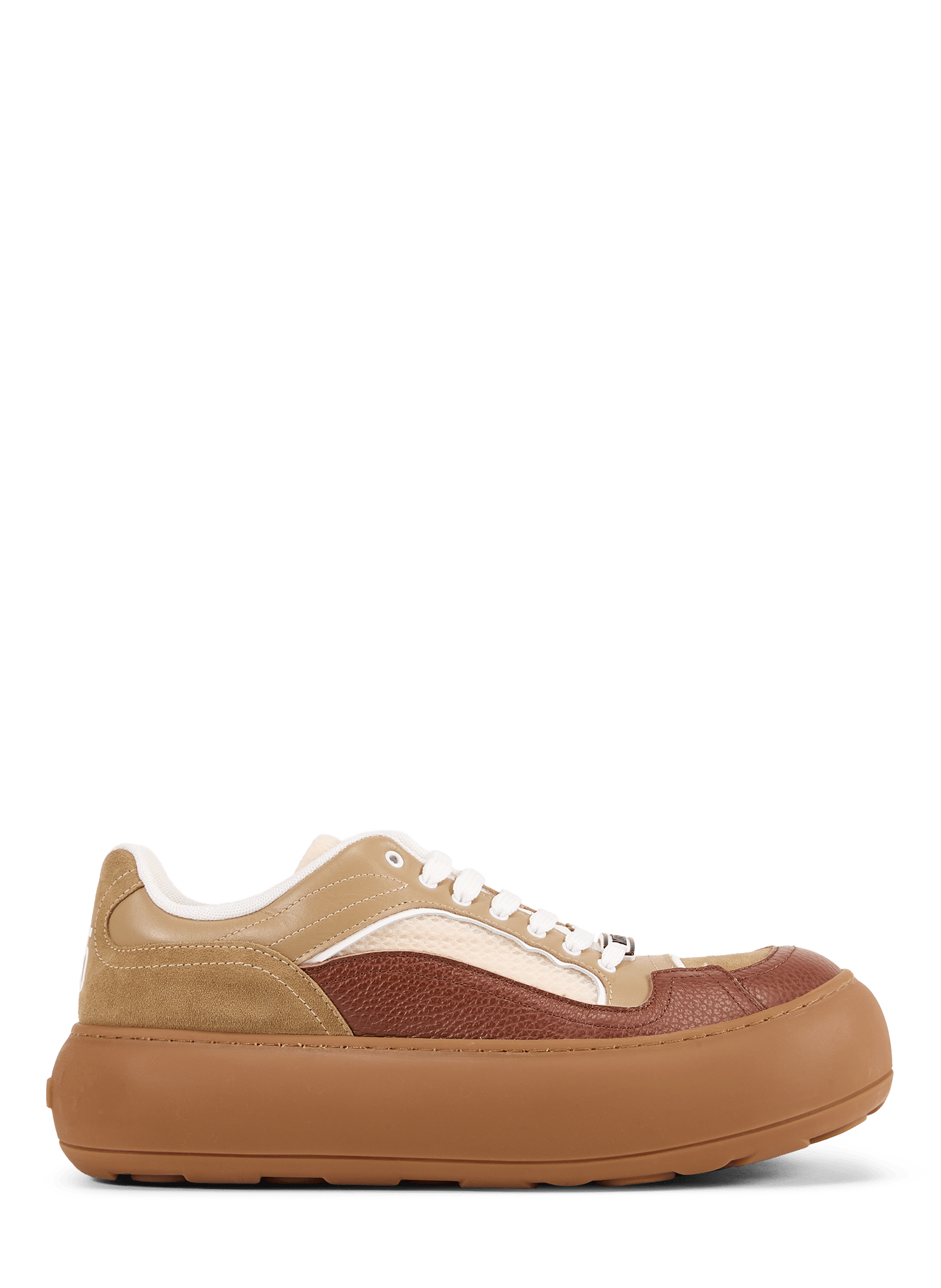 Ollie low-top sneakers in calf leather MOSCHINO Brown