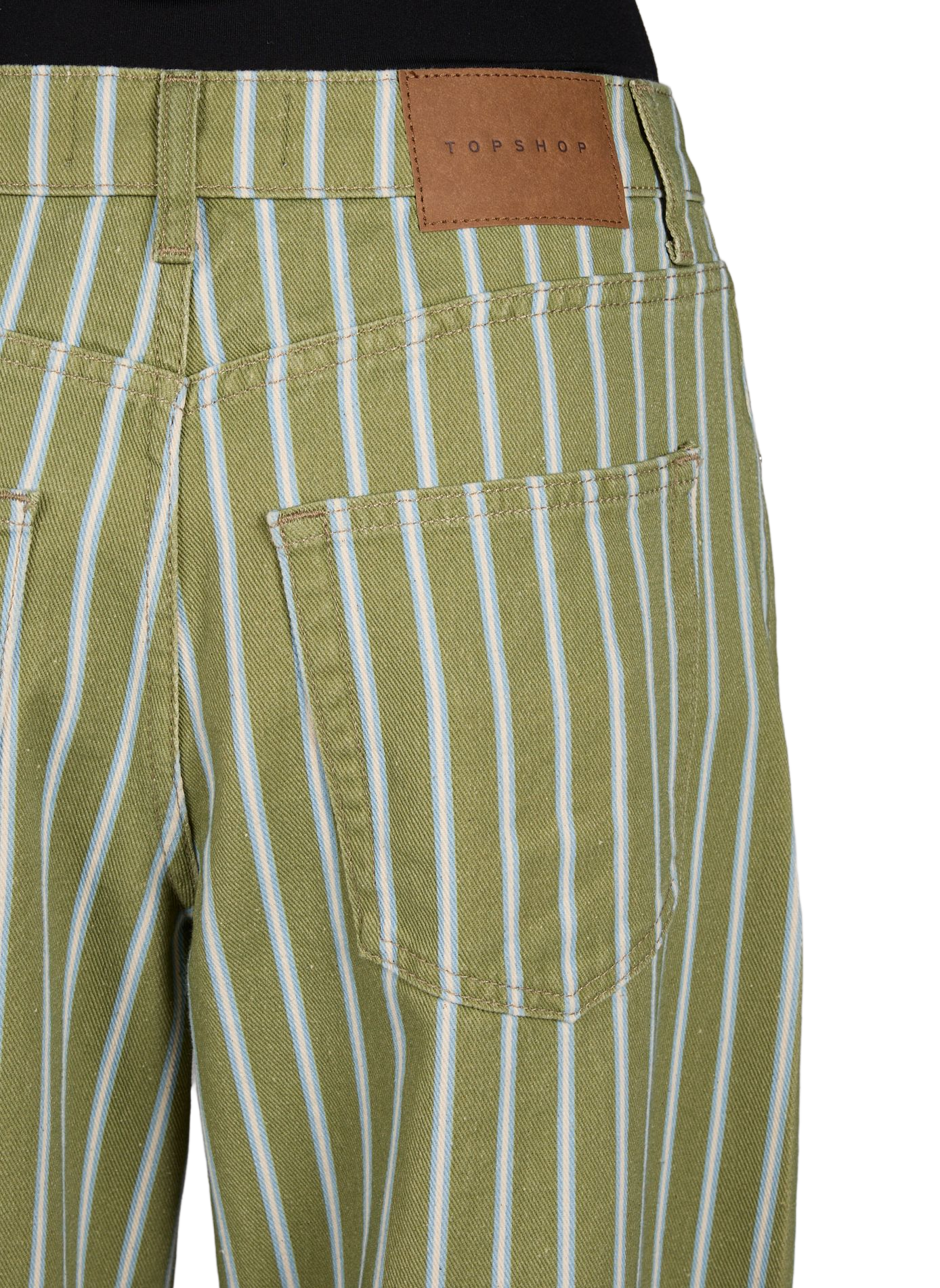 Striped cotton Tsbara barrel jeans TOPSHOP Green