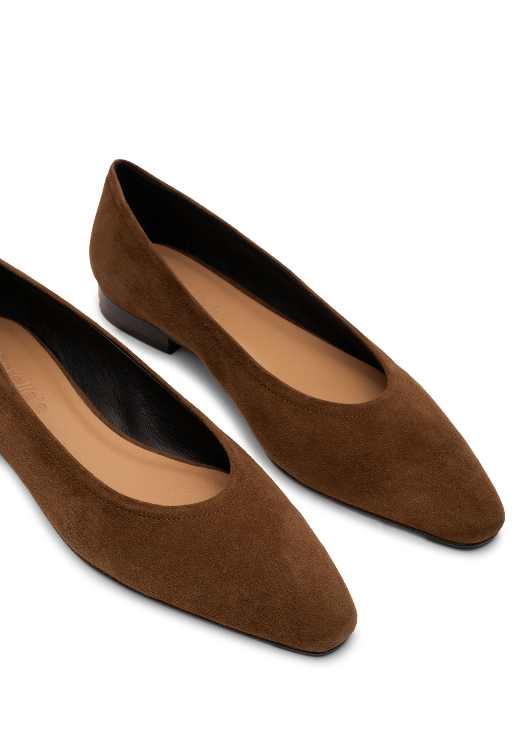 Ballerines alfida en chevre velours PARALLELE Marron