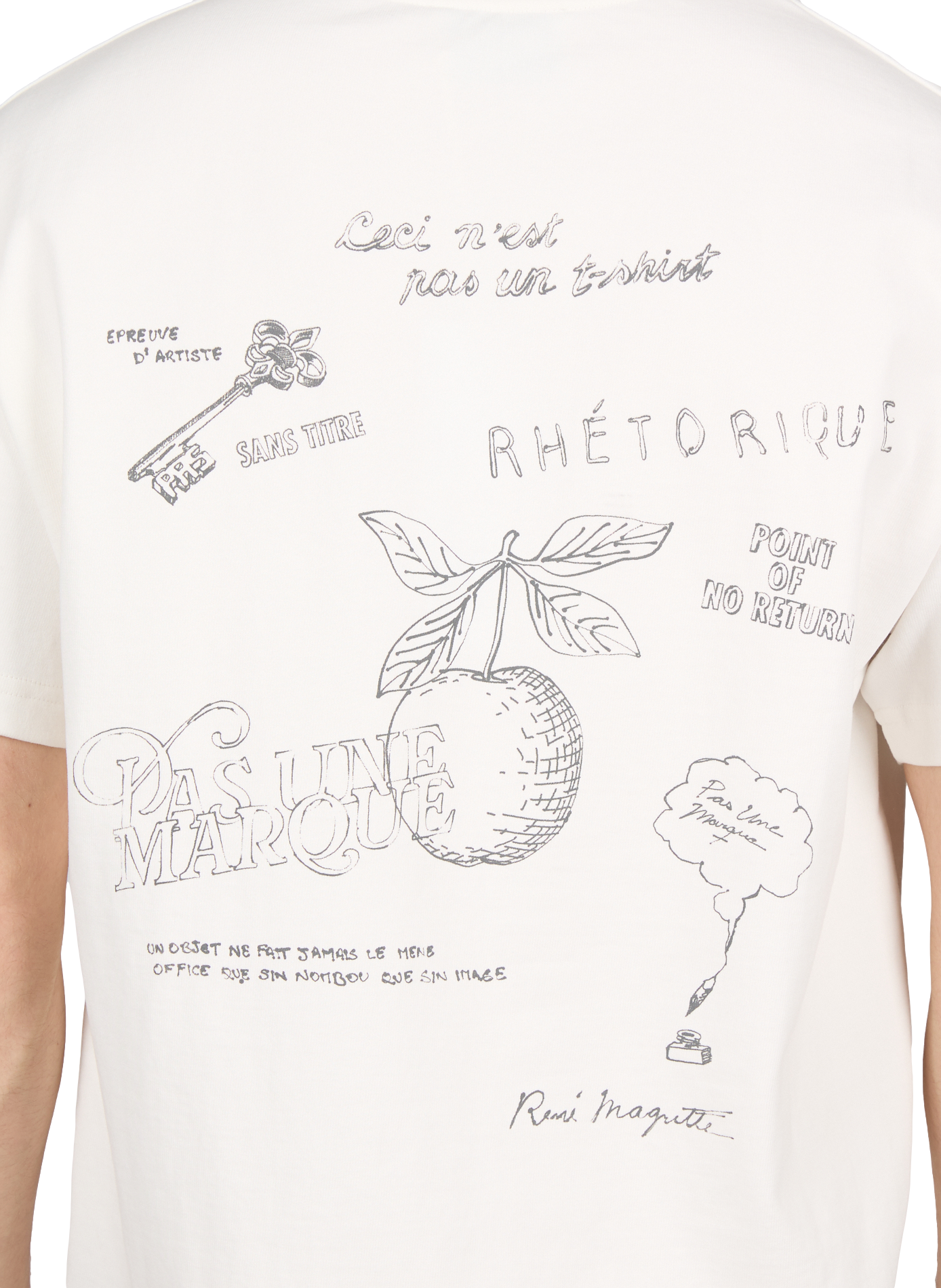 Oversized printed cotton T-shirt PAS UNE MARQUE White