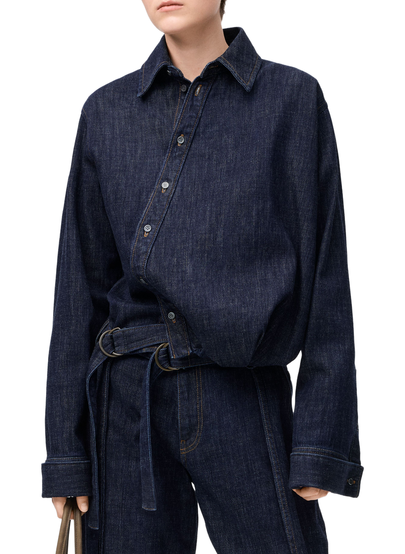 Draped denim shirt LOEWE Blue