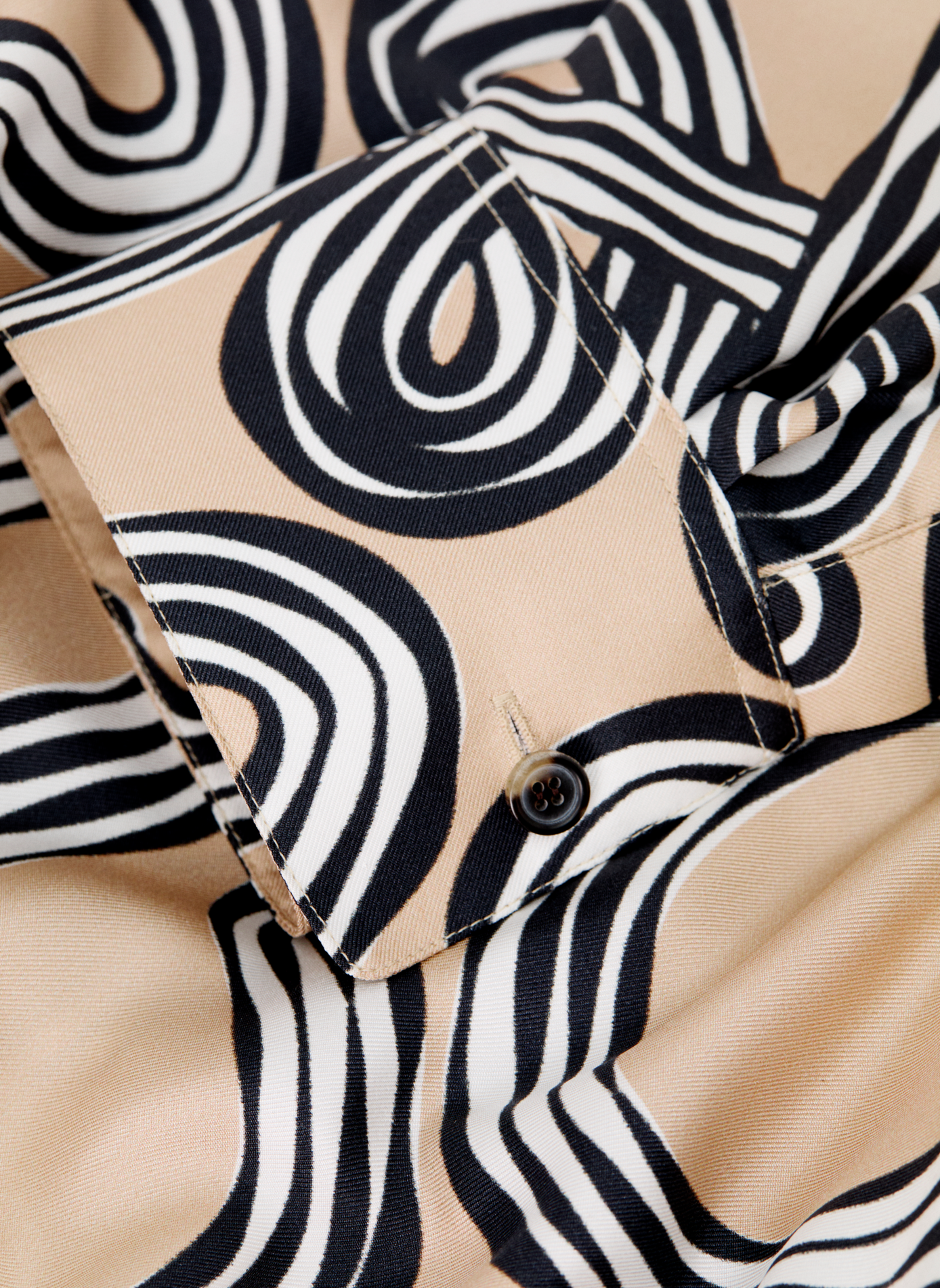 Printed silk balloon sleeve shirt LOEWE Beige