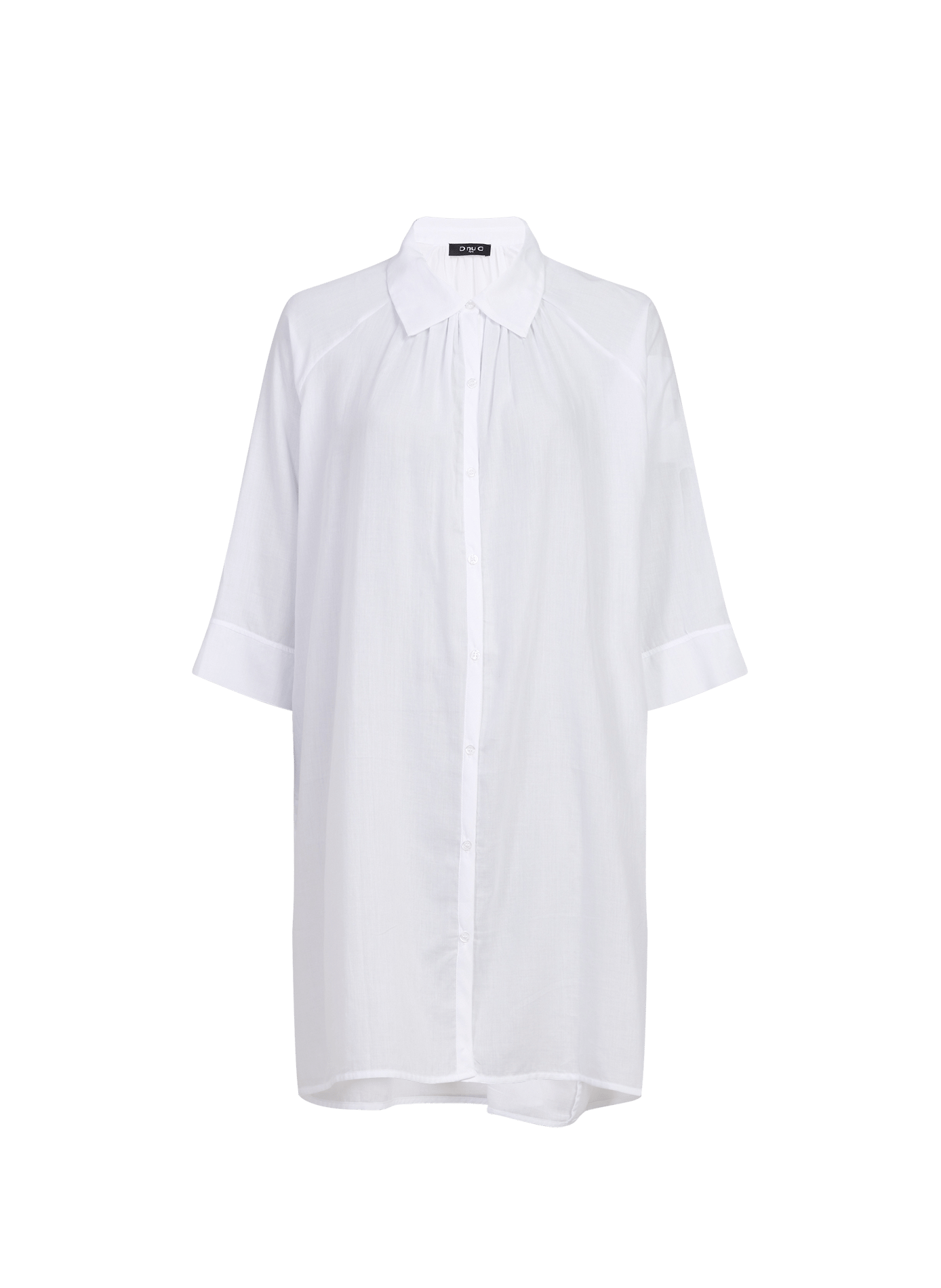 Robe chemise courte en coton D NU D Blanc