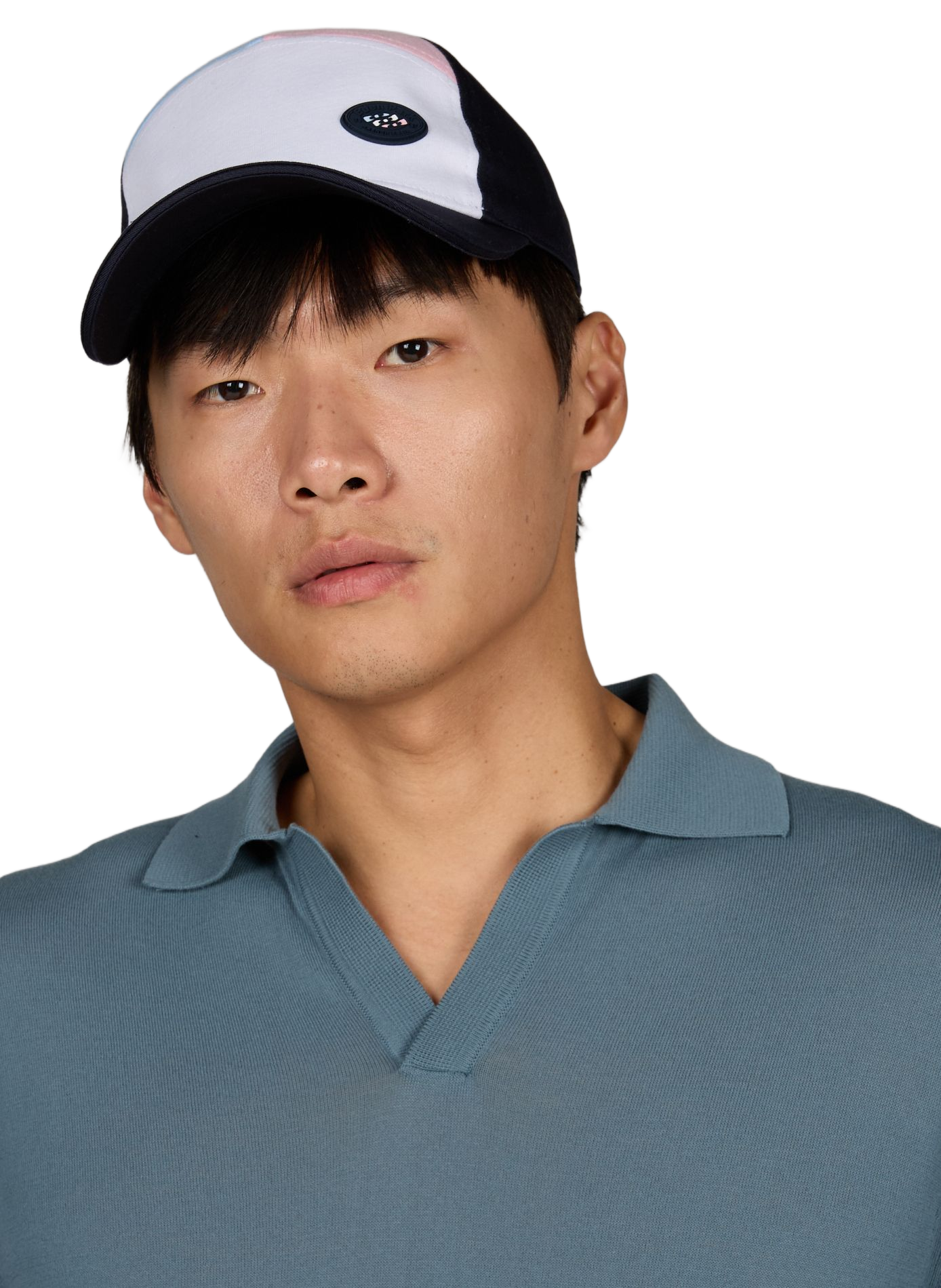 Two-tone colorblock cotton cap EDEN PARK Blue