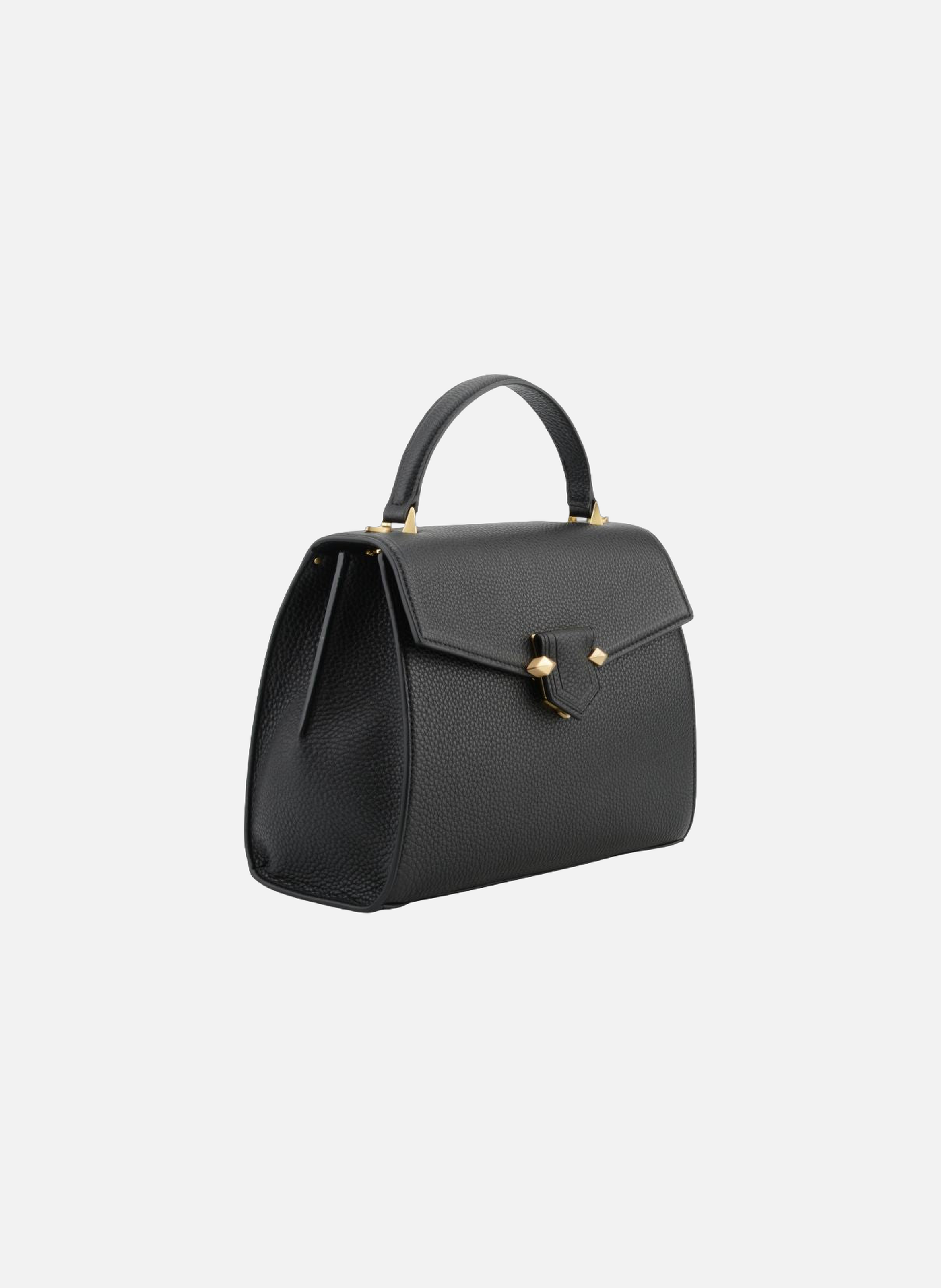 Sèvres | sac porté main et épaule mm en cuir de veau grainé POURCHET Noir