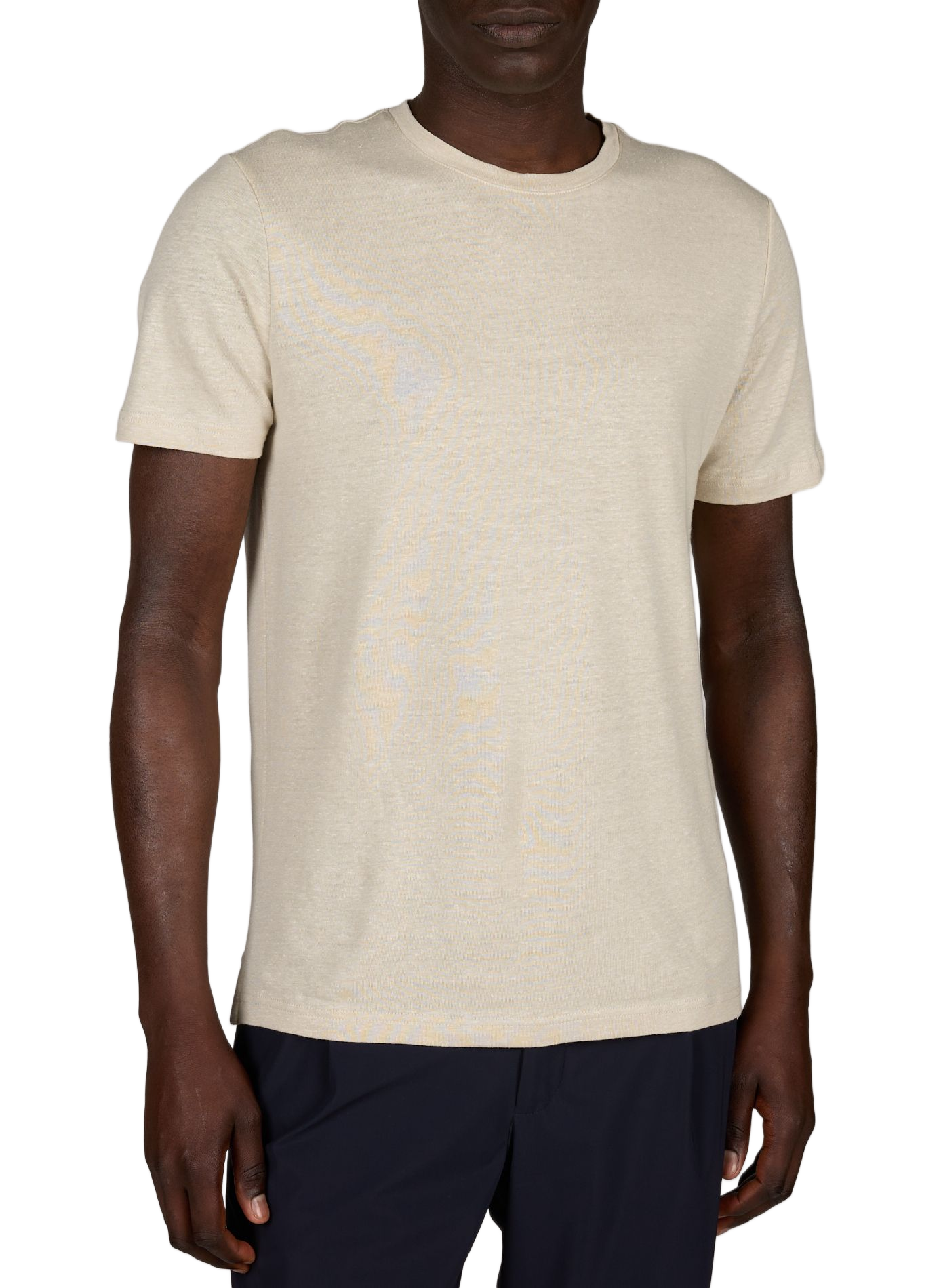 Rundhalsausschnitt T-Shirt aus Leinenmischung PIERRE CARDIN Beige